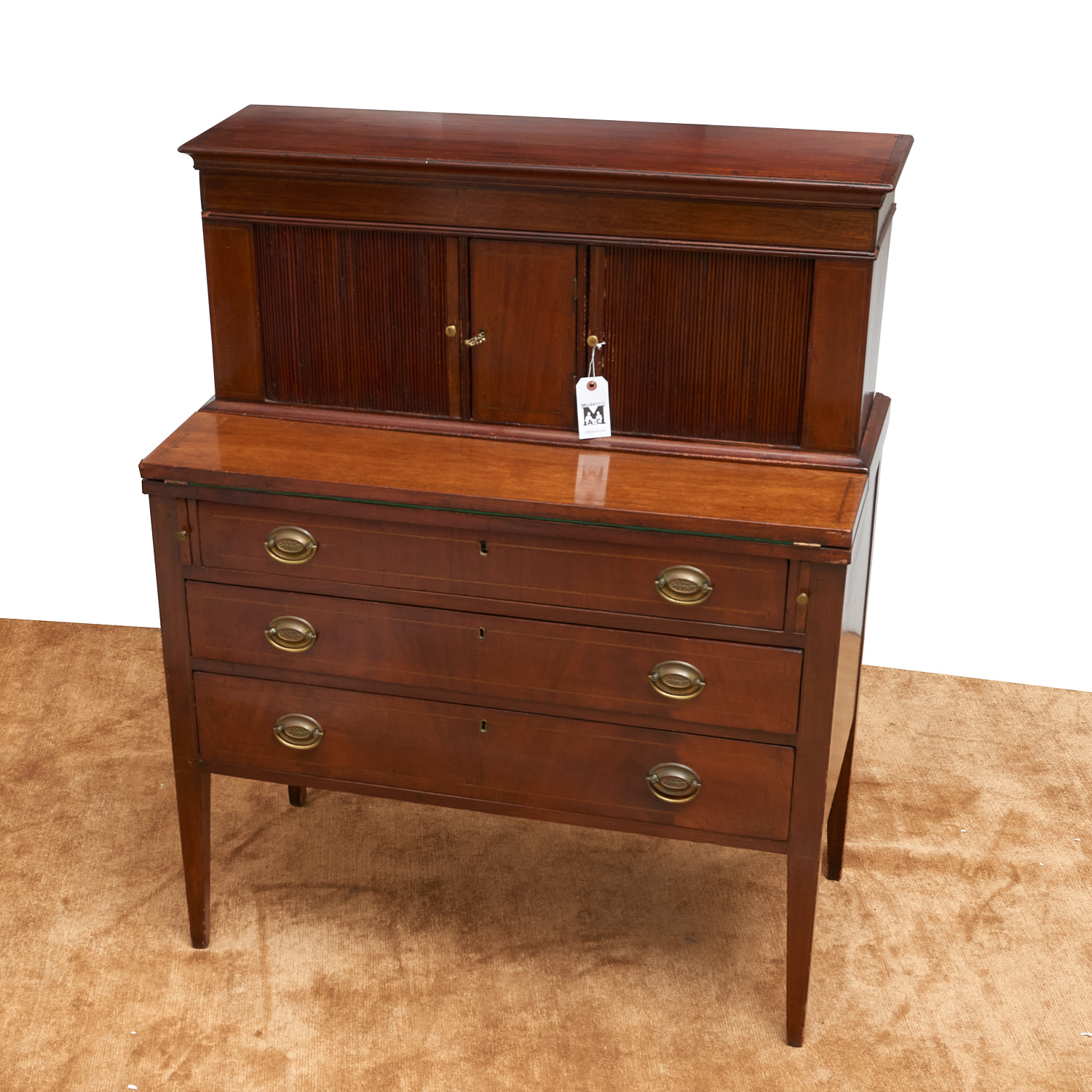 AMERICAN FEDERAL MAHOGANY TAMBOUR SECRETARY