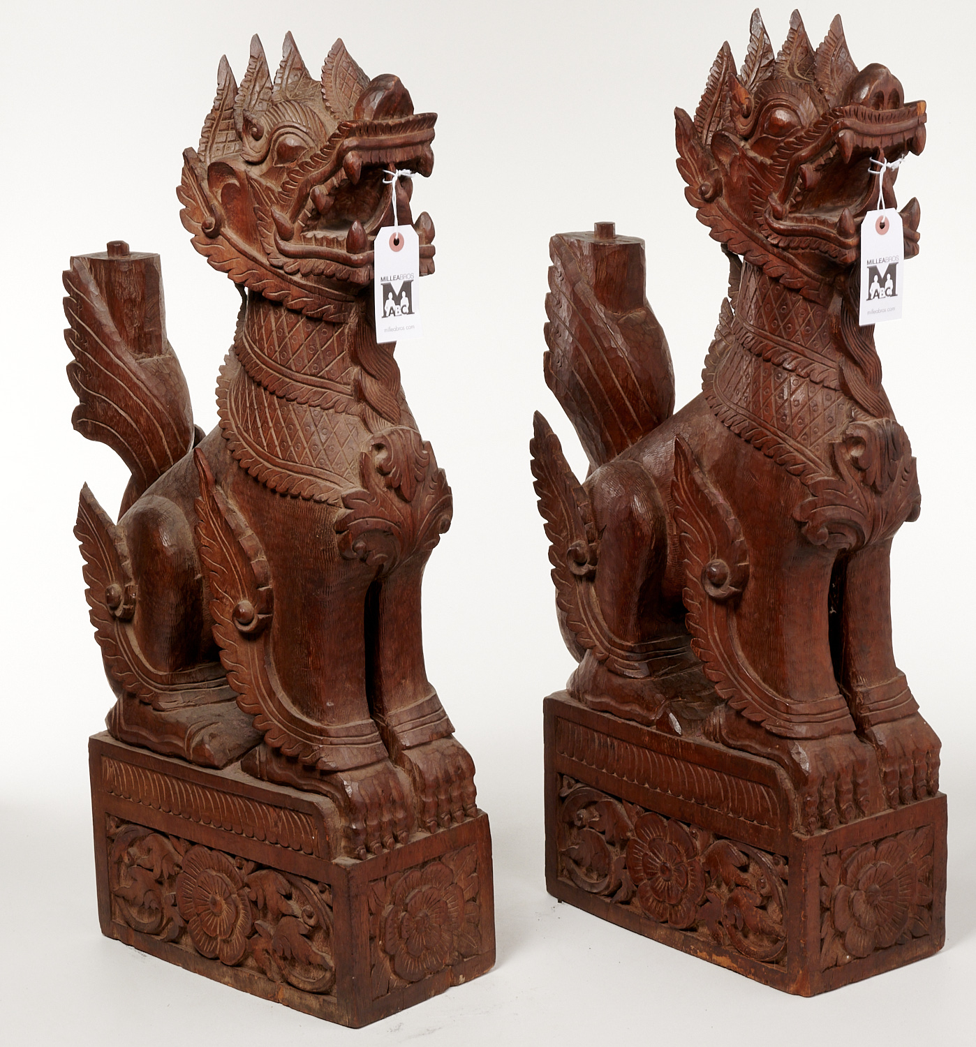 PAIR LARGE SOUTHEAST ASIAN TEMPLE 3622b6