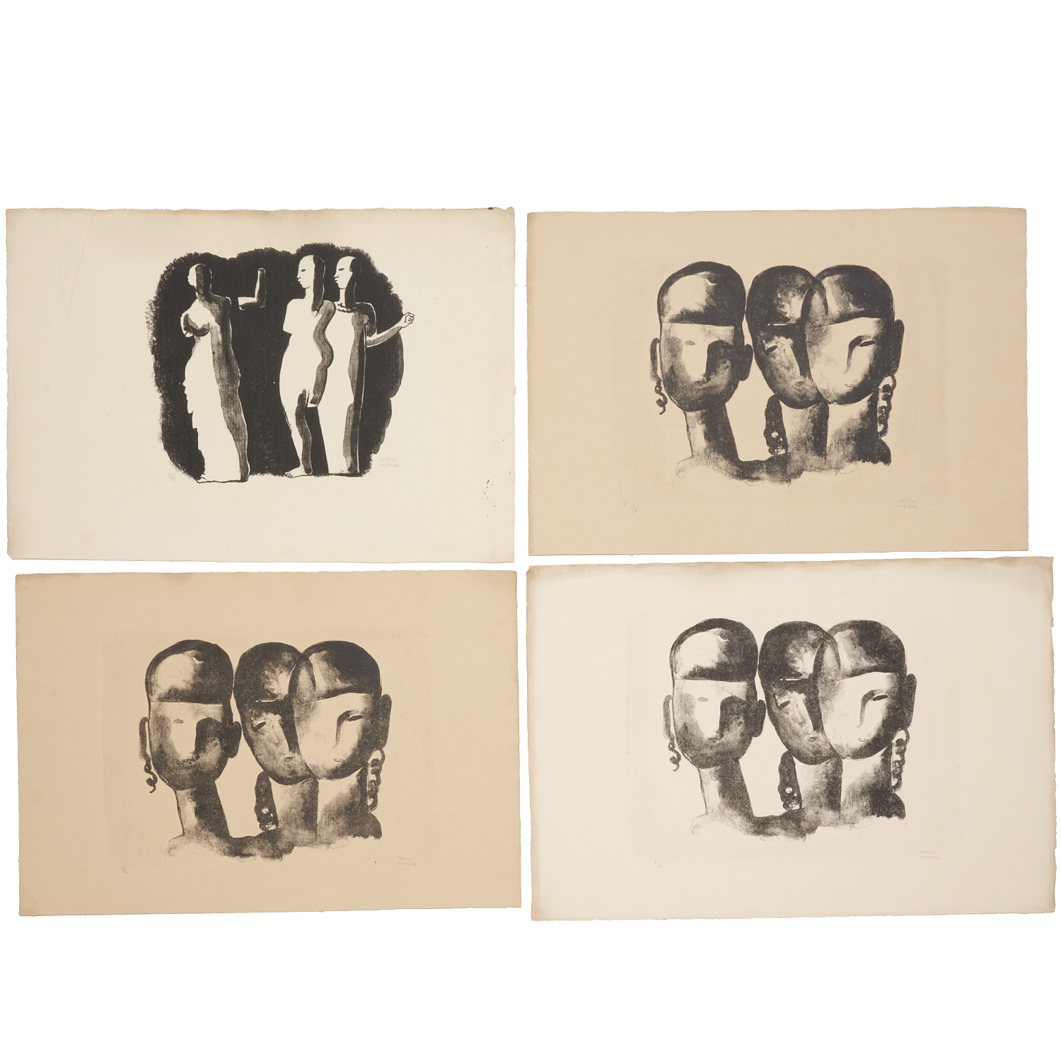 CARLOS MERIDA (ATTRIB.), (4) LITHOGRAPHS