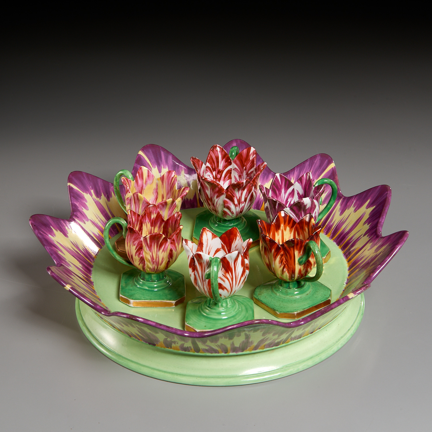 RARE ENGLISH SPODE TULIP-FORM TRAY