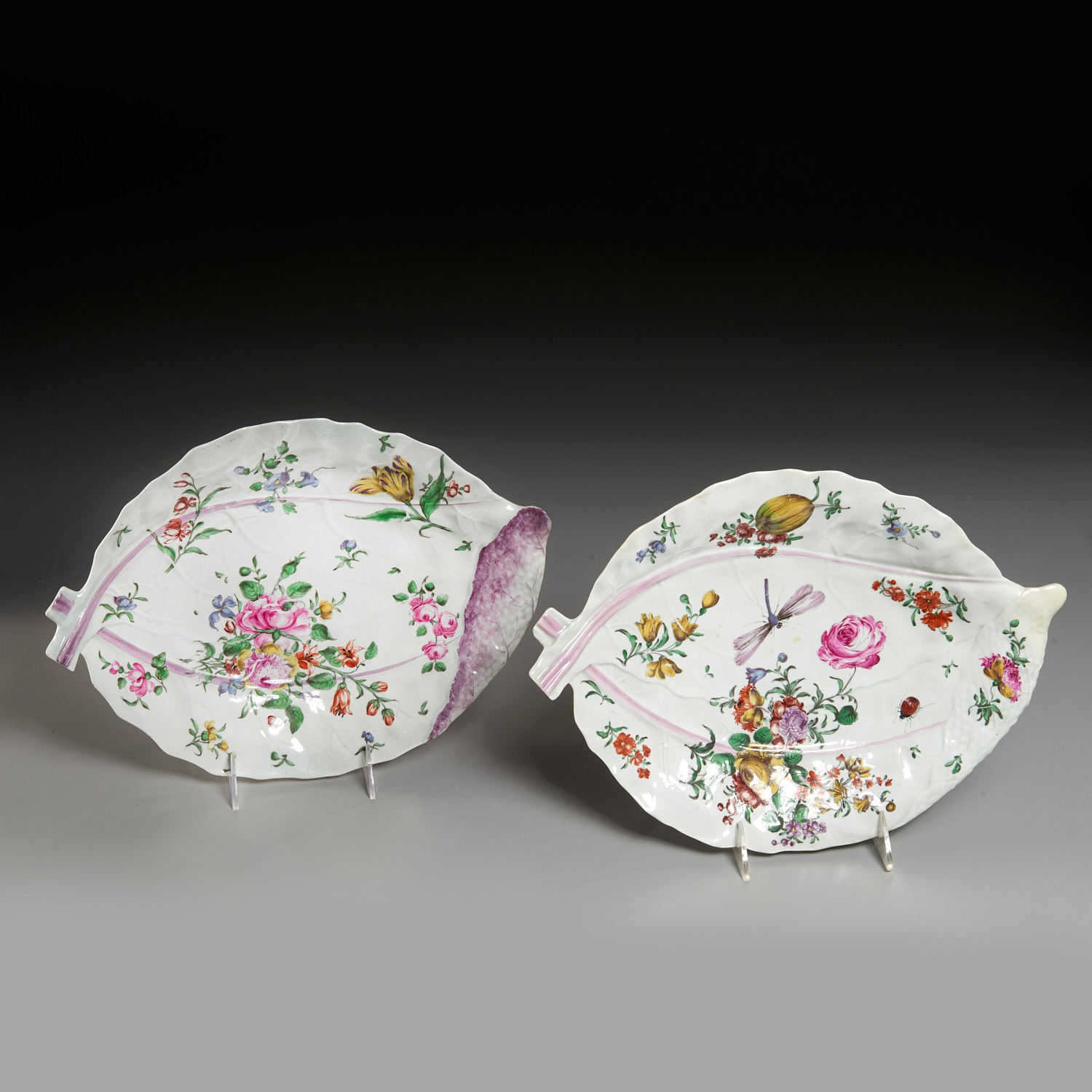 PAIR LARGE WORCESTER PORCELAIN