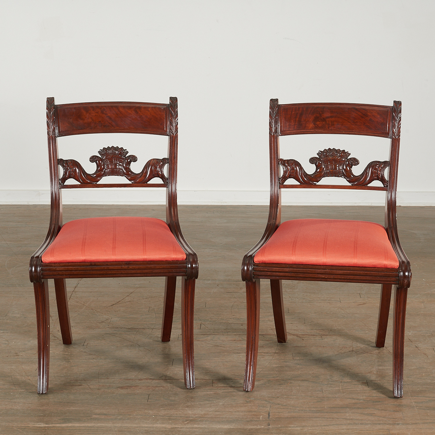 PAIR AMERICAN CLASSICAL CARVED