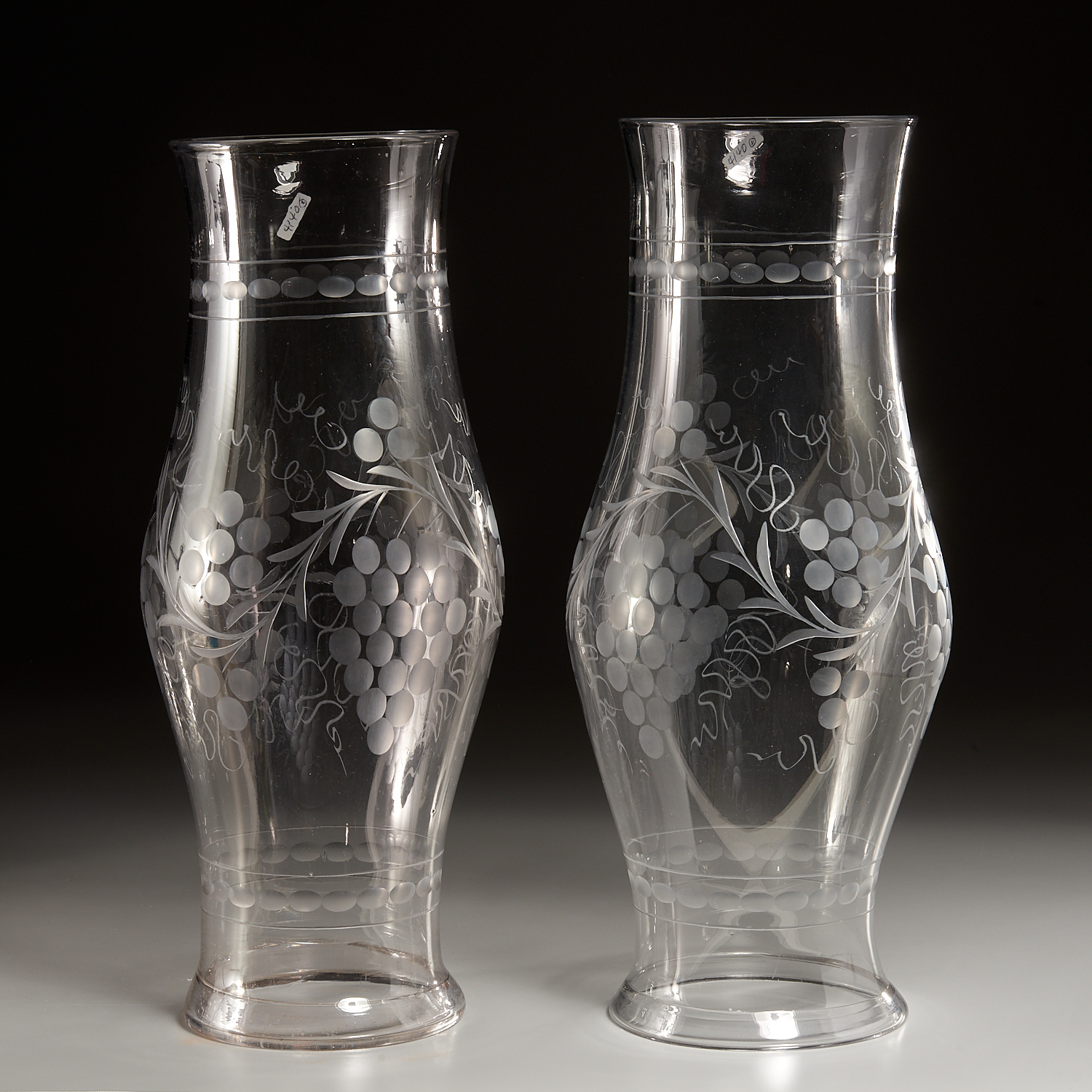 PAIR ENGLISH COLORLESS CUT-GLASS