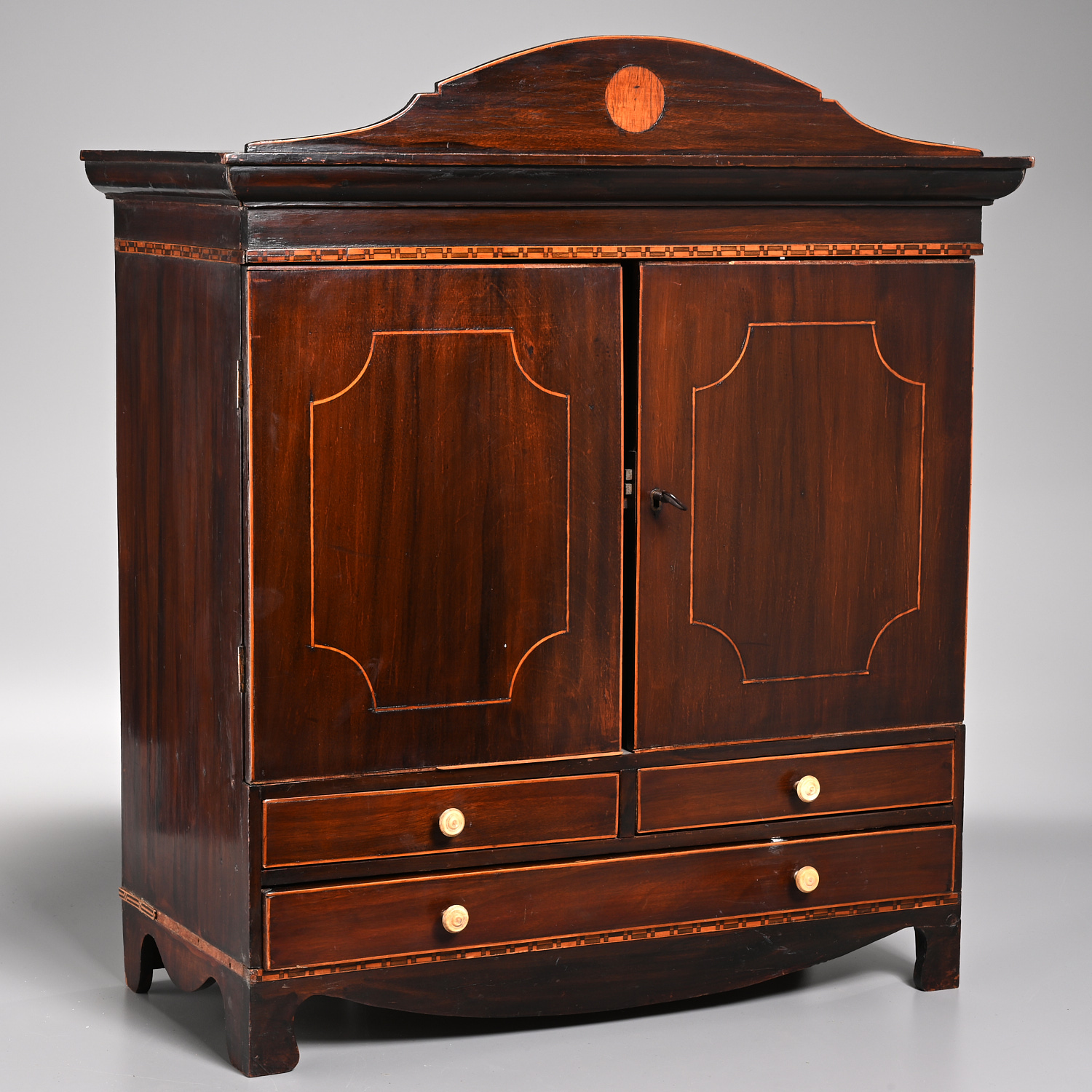 GEORGE III INLAID MAHOGANY DIMINUTIVE