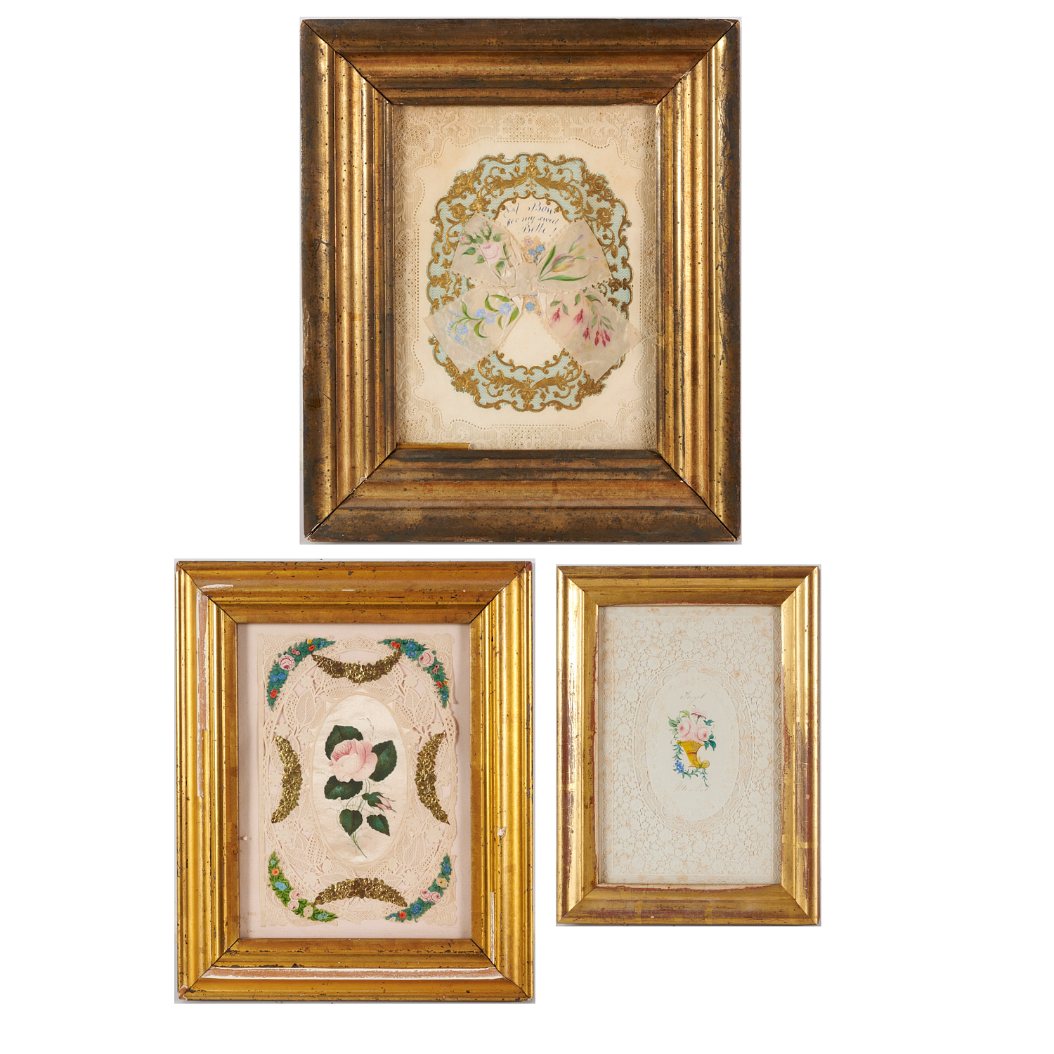 (3) VICTORIAN PAINTED PAPER LACE