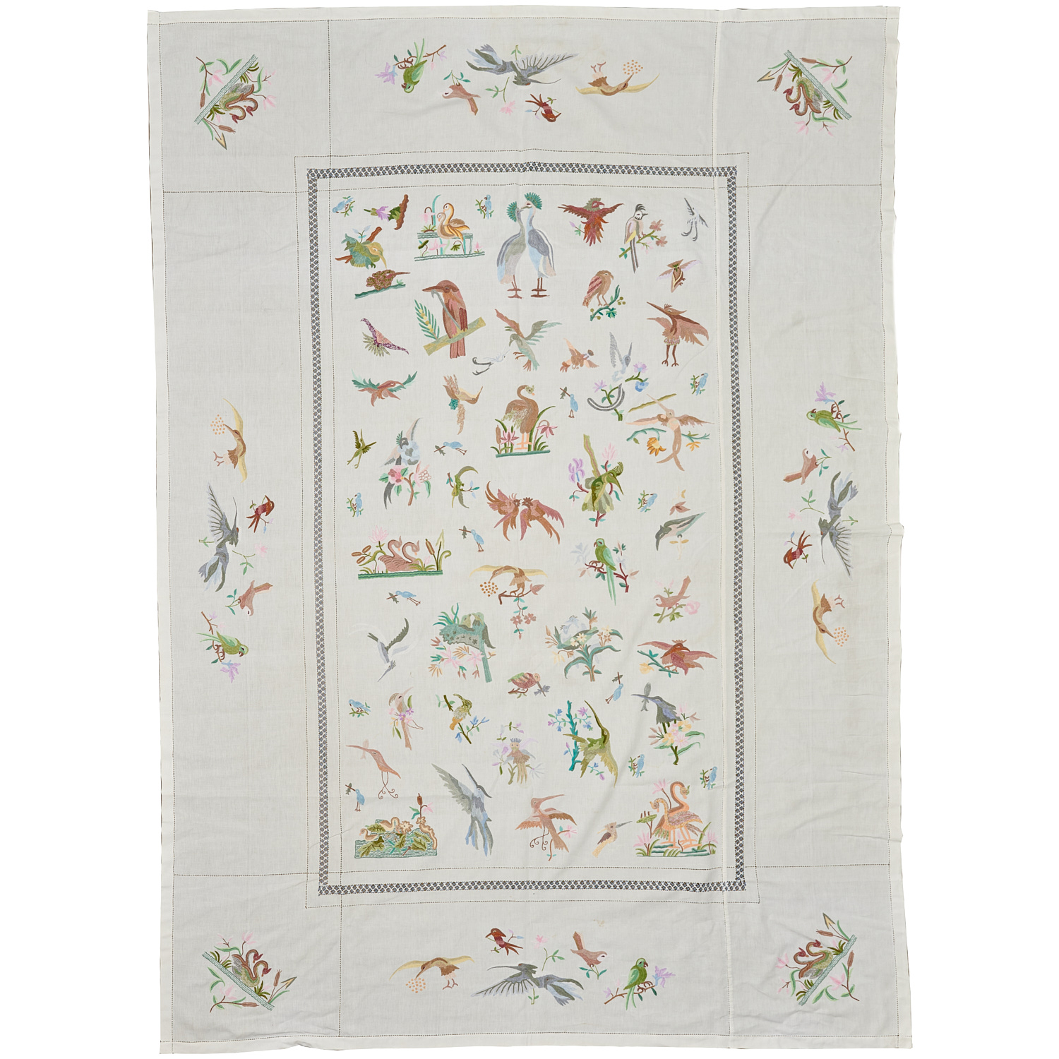 AMERICAN EMBROIDERED CREWEL-WORK