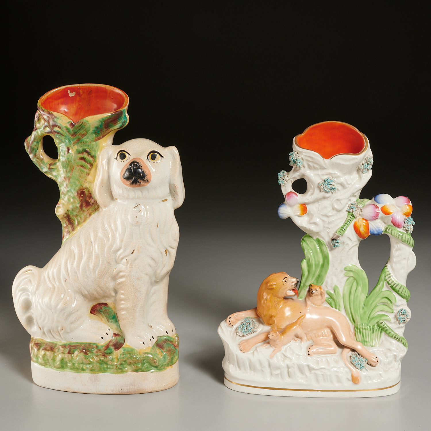 (2) STAFFORDSHIRE FIGURAL SPILL