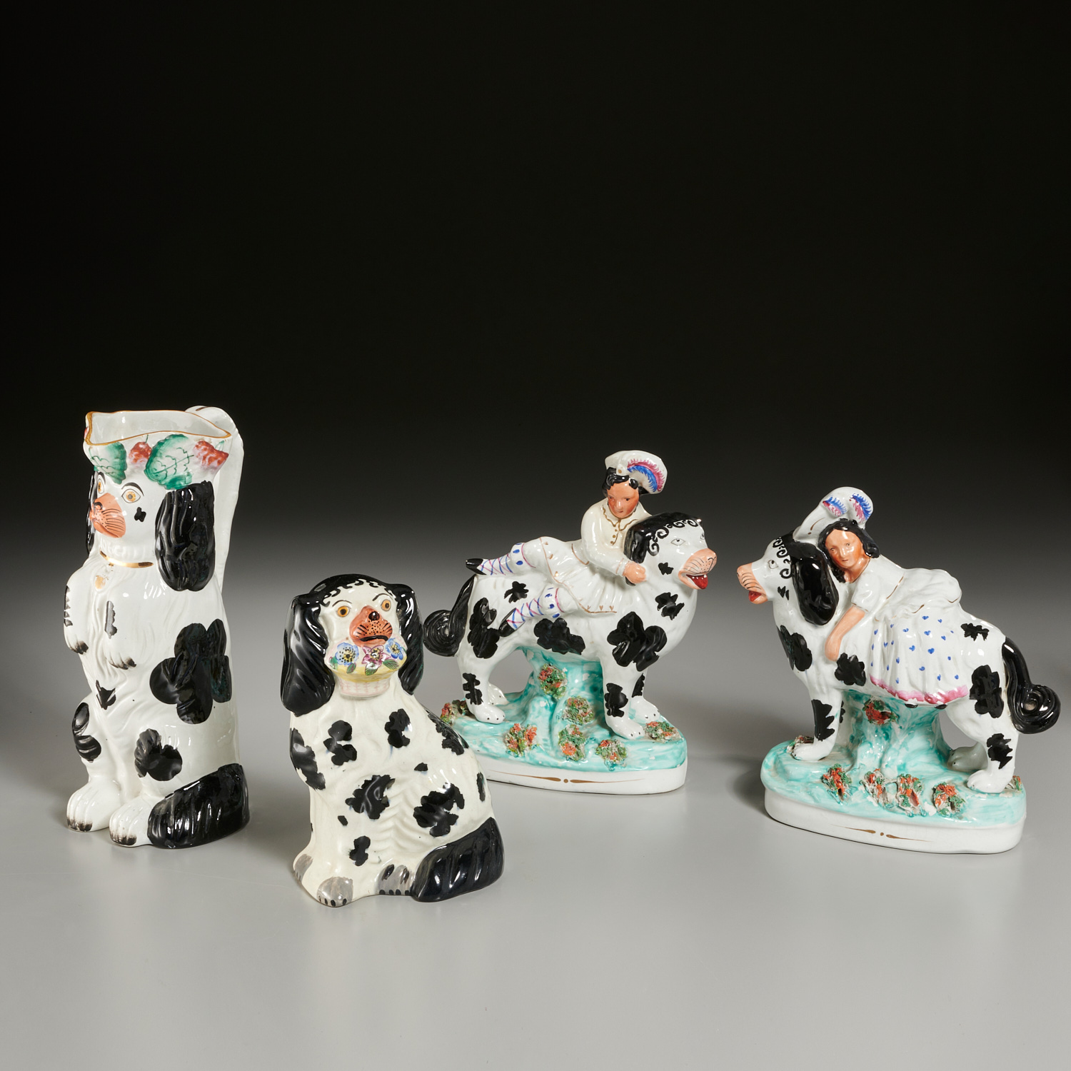  4 STAFFORDSHIRE BLACK AND WHITE 3624b8