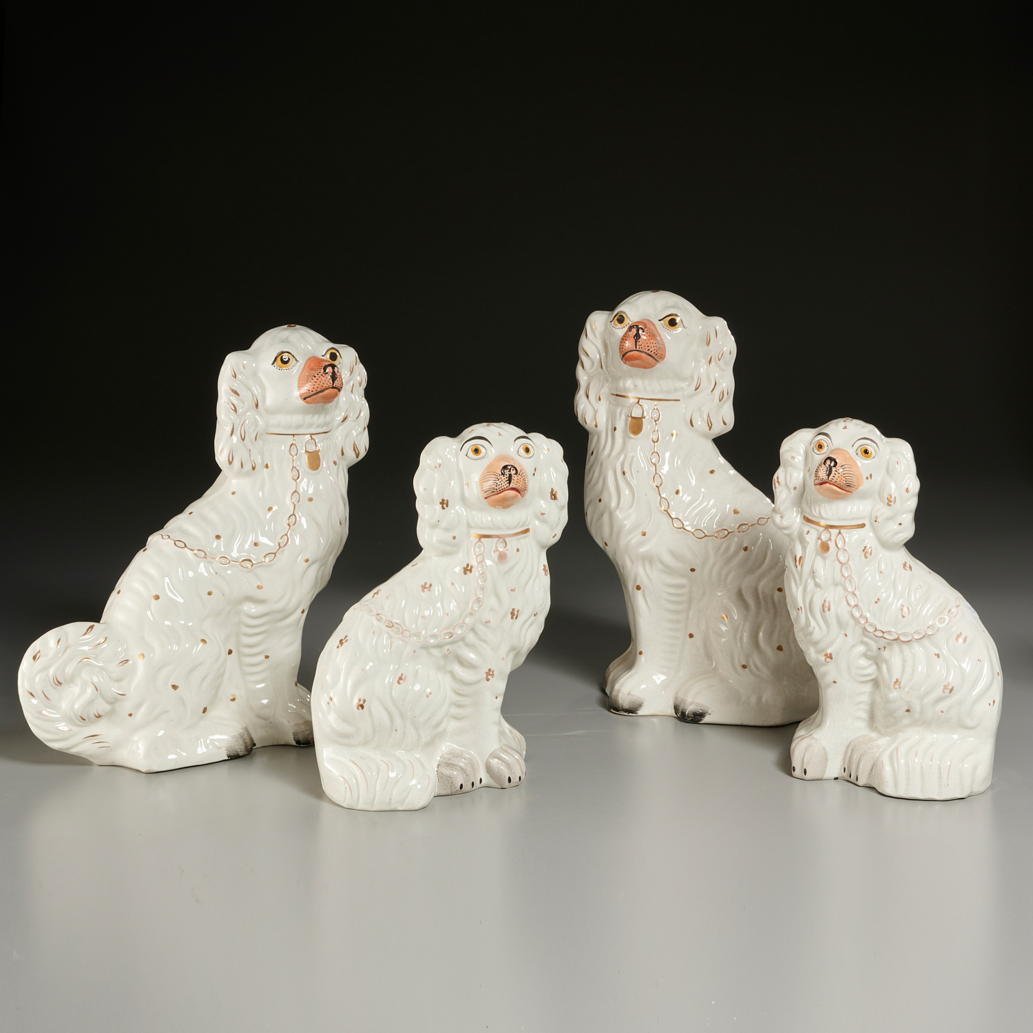 (2) PAIRS LARGE STAFFORDSHIRE POODLES