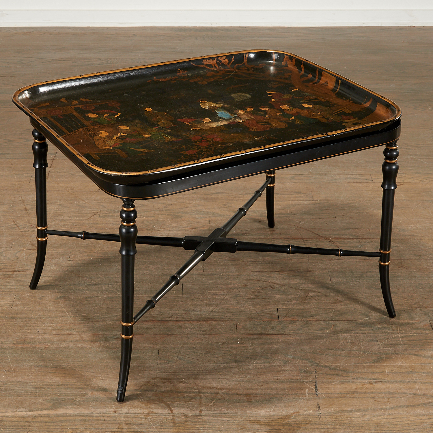 VICTORIAN CHINOISERIE LACQUER TRAY 3624dd