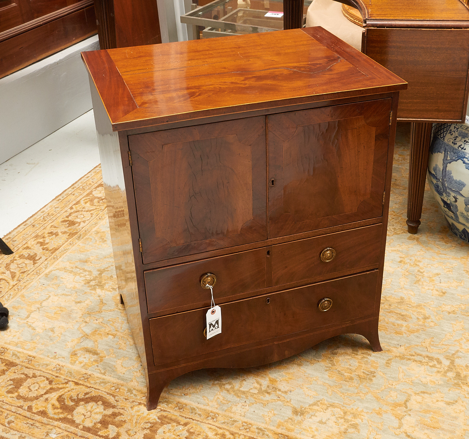 GEORGE III INLAID MAHOGANY SIDE CABINET