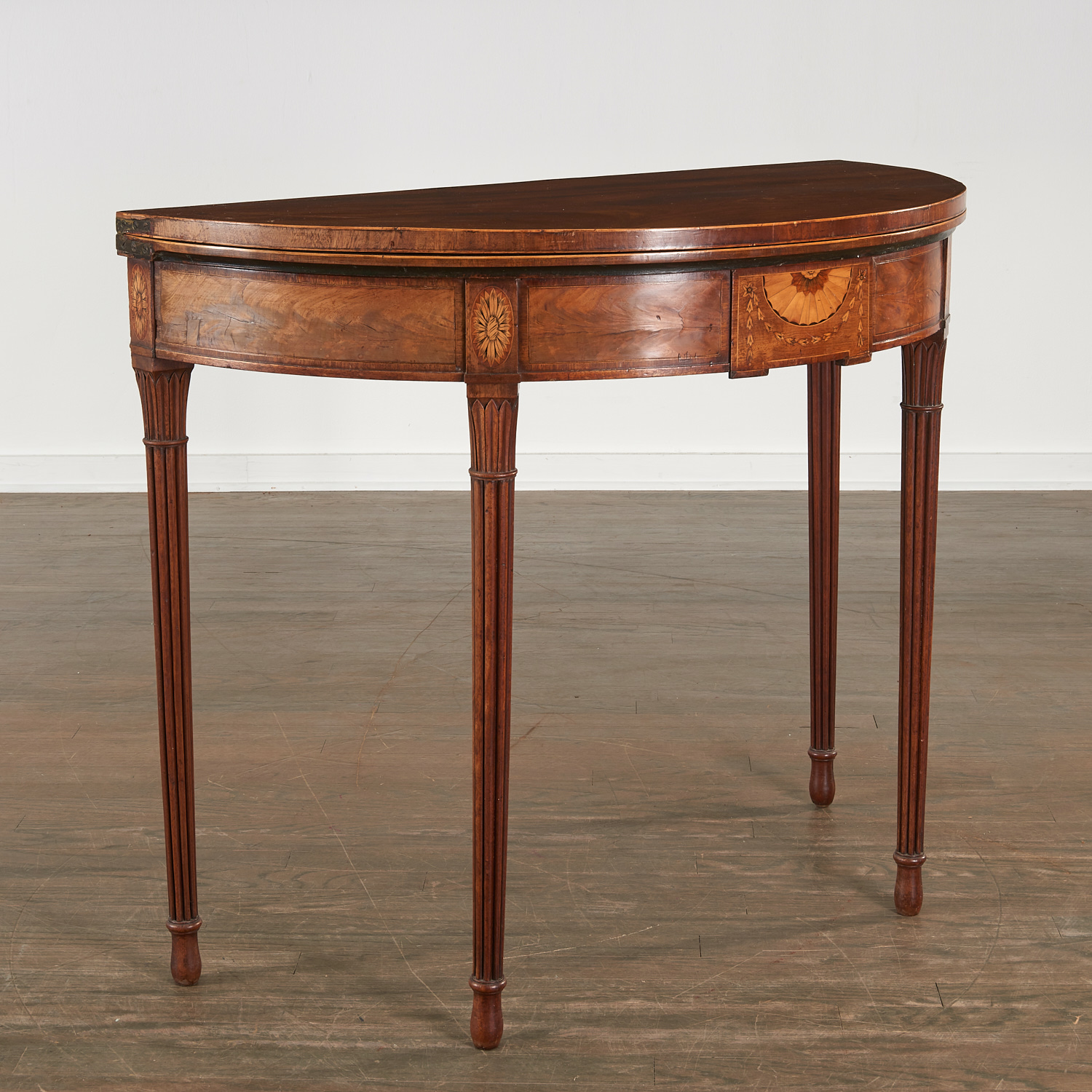 GEORGE III INLAID MAHOGANY DEMI LUNE 362633