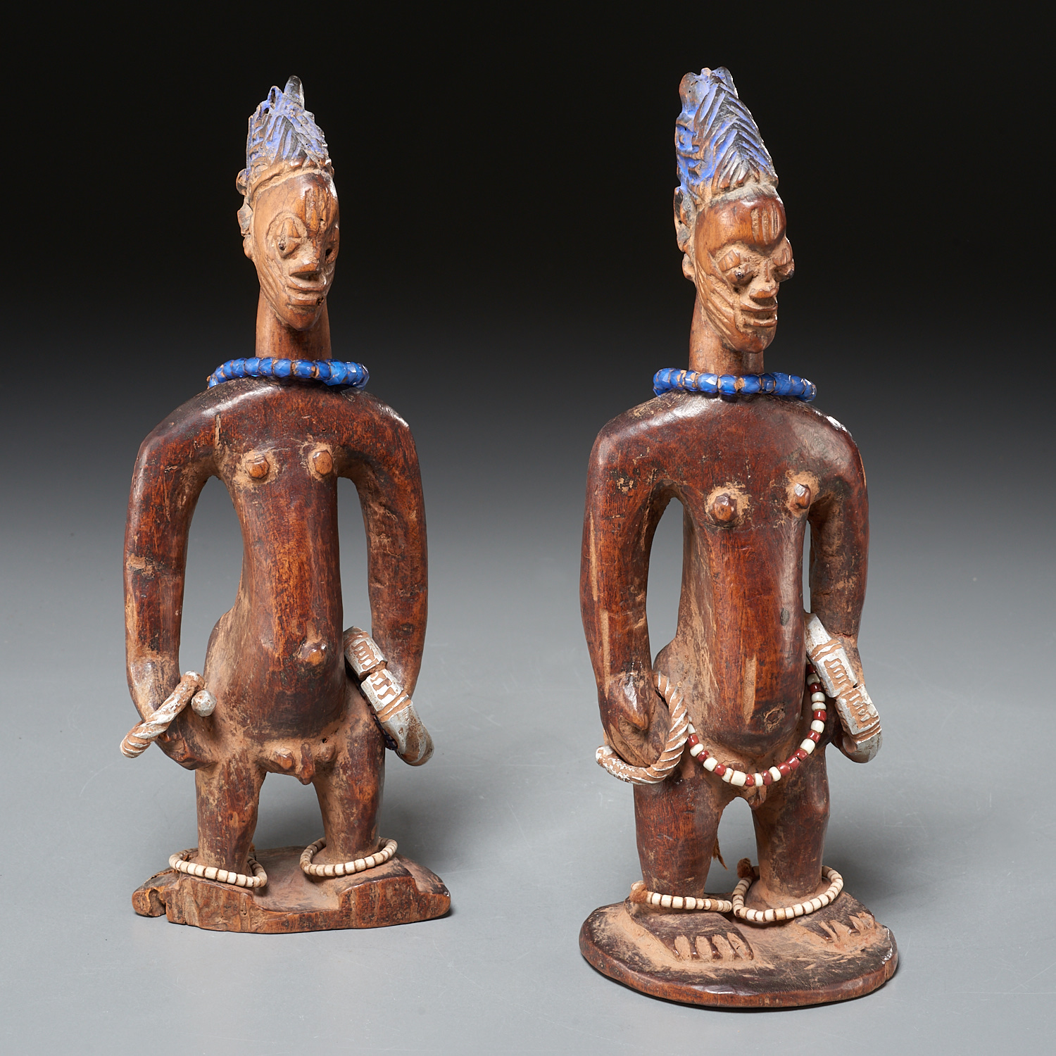 YORUBA PEOPLES, TWIN ERE IBEJI FIGURES,