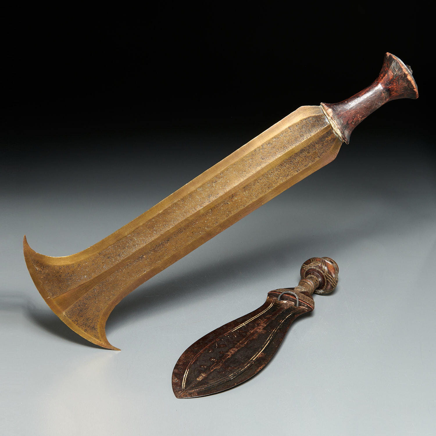 KUBA PEOPLE, CEREMONIAL DAGGER AND SHORT