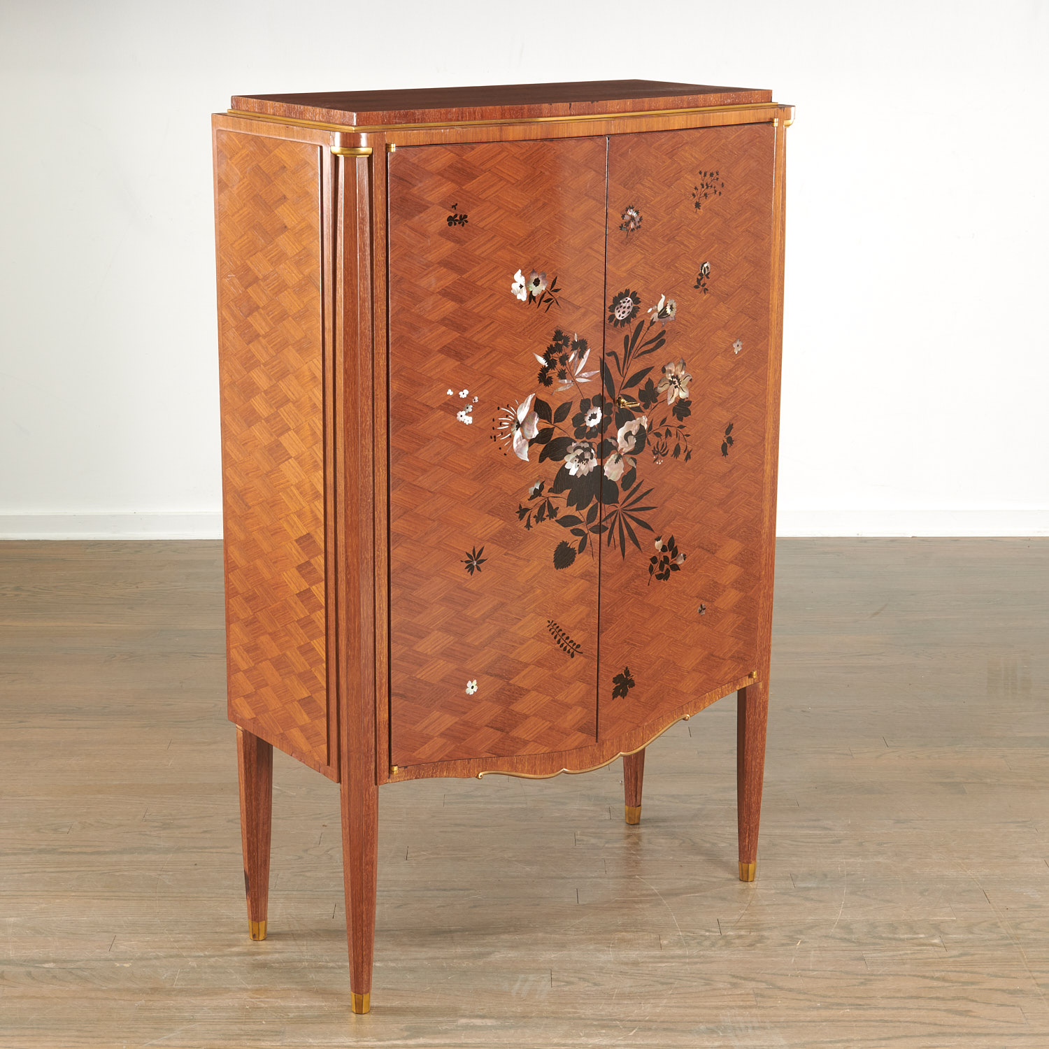 JULES LELEU INLAID TALL CABINET 36277f