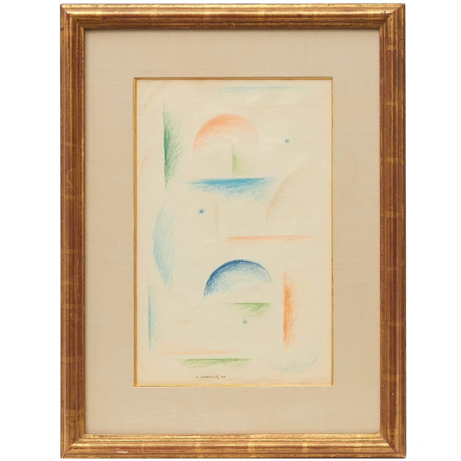 ABRAHAM WALKOWITZ, COLORED CRAYON ON