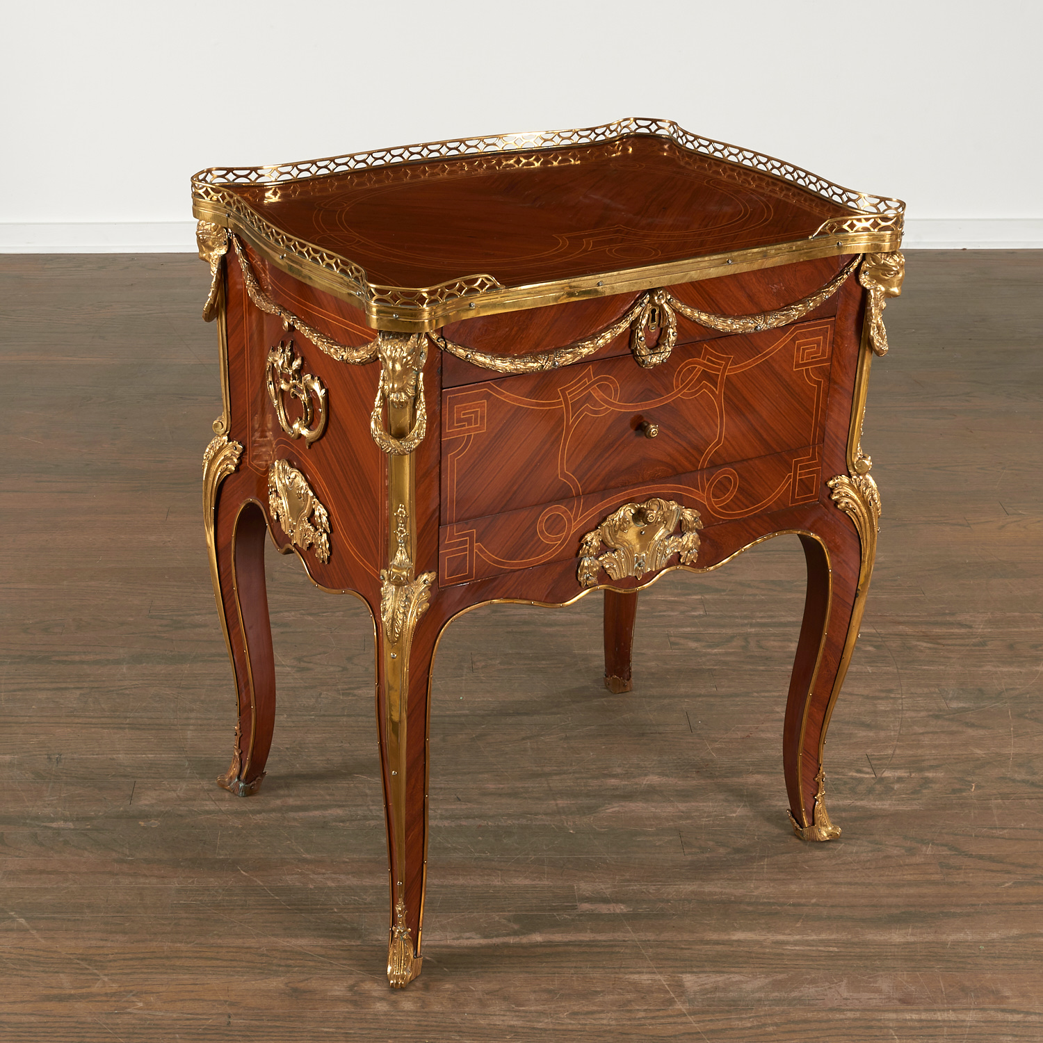 LOUIS XV XVI STYLE PARQUETRY TABLE 36284a