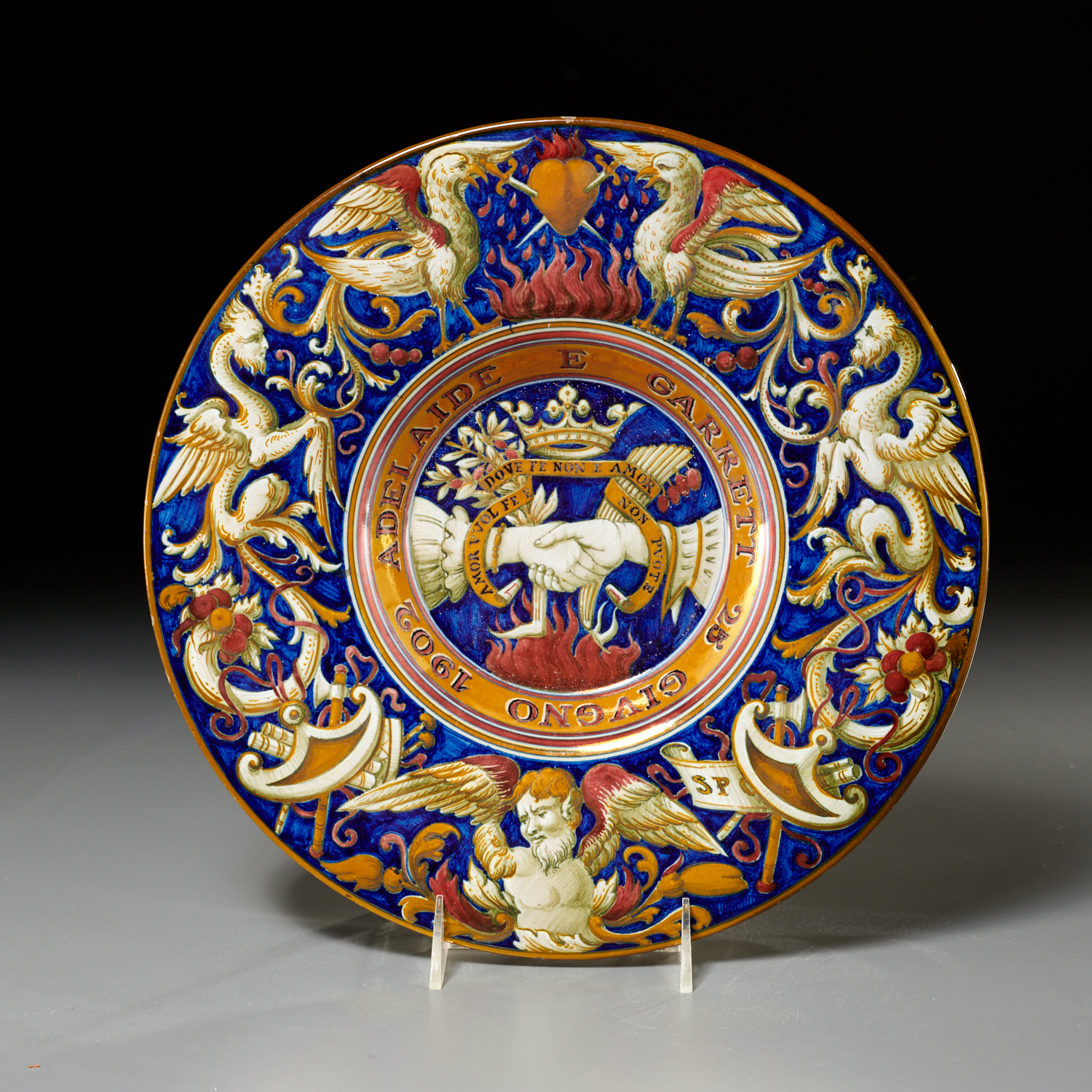 CANTAGALLI LUSTRE WARE MAJOLICA CHARGER