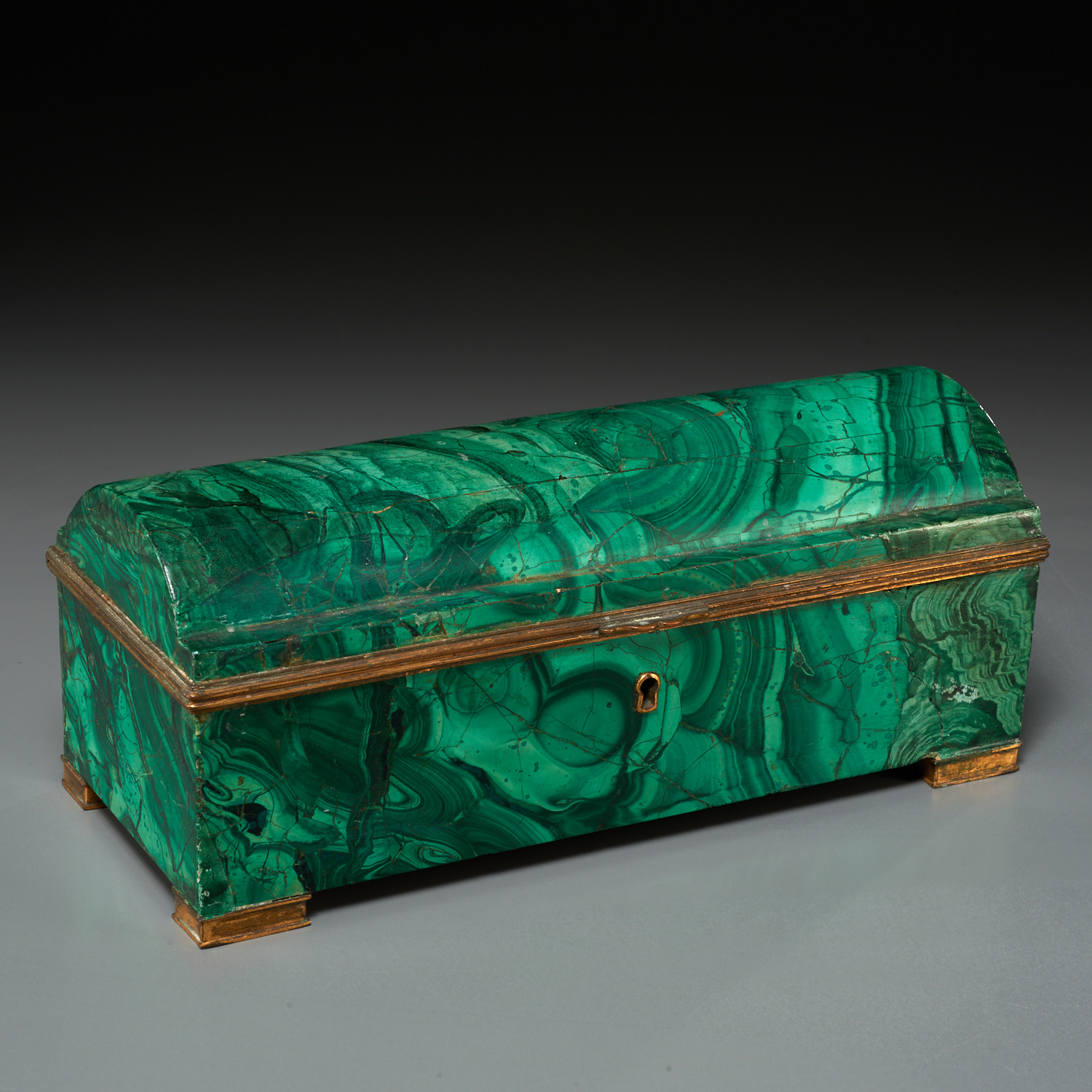 A RUSSIAN MALACHITE AND GILT BRONZE