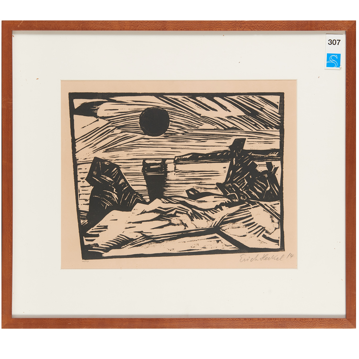 ERICH HECKEL WOODCUT 1914 Erich 3628ba