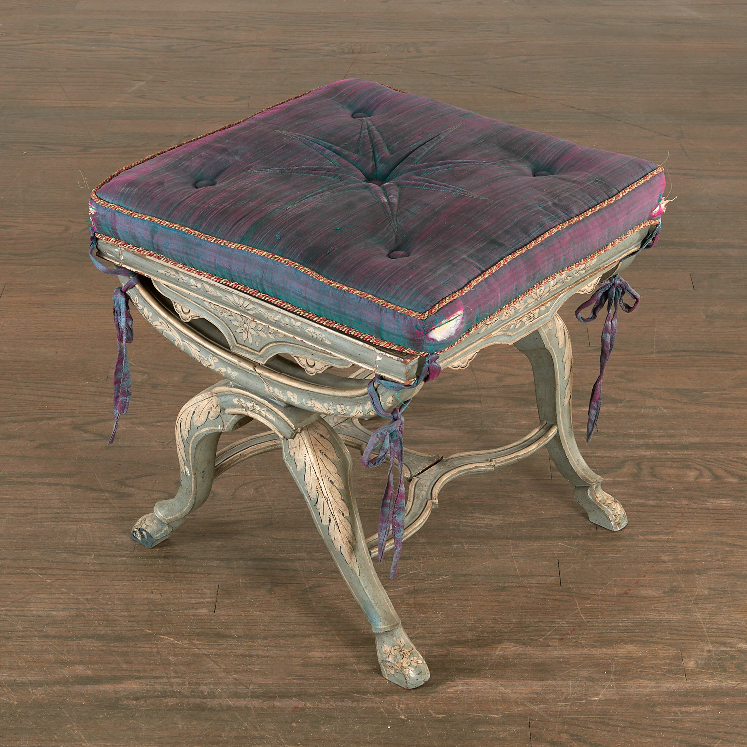 CONTINENTAL PAINTED CURULE TABOURET 3628ca