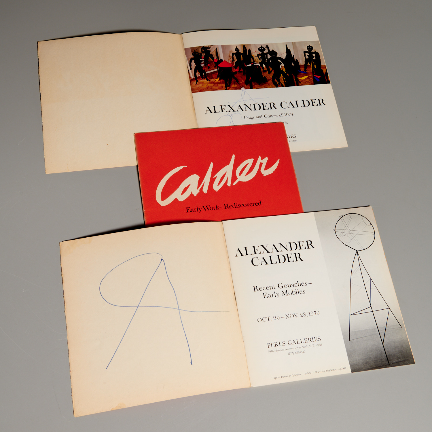 ALEXANDER CALDER, (3) SIGNED PERLS CATALOGS