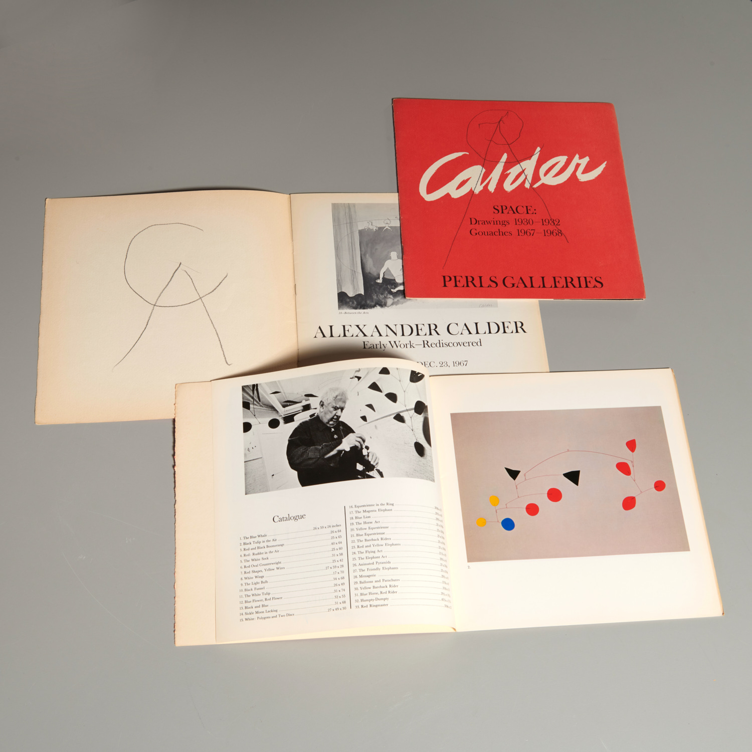 ALEXANDER CALDER, (3) SIGNED PERLS CATALOGS