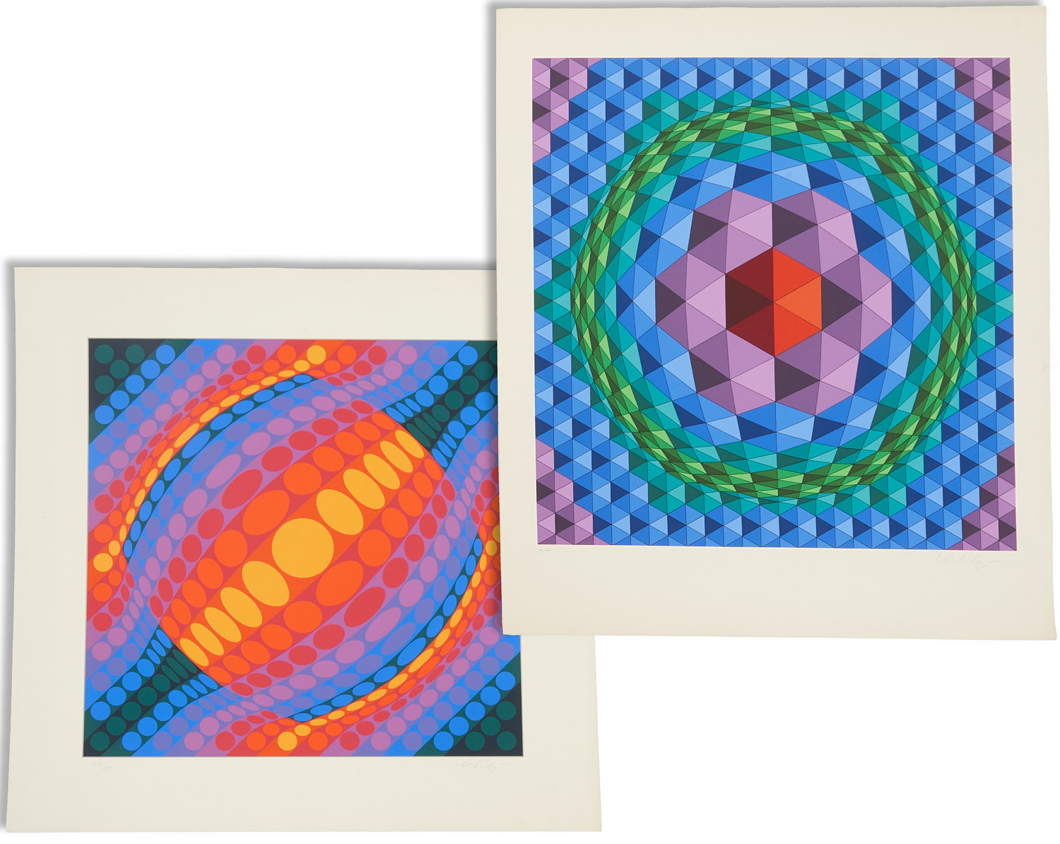 VICTOR VASARELY 2 SIGNED SERIGRAPHS 36291f