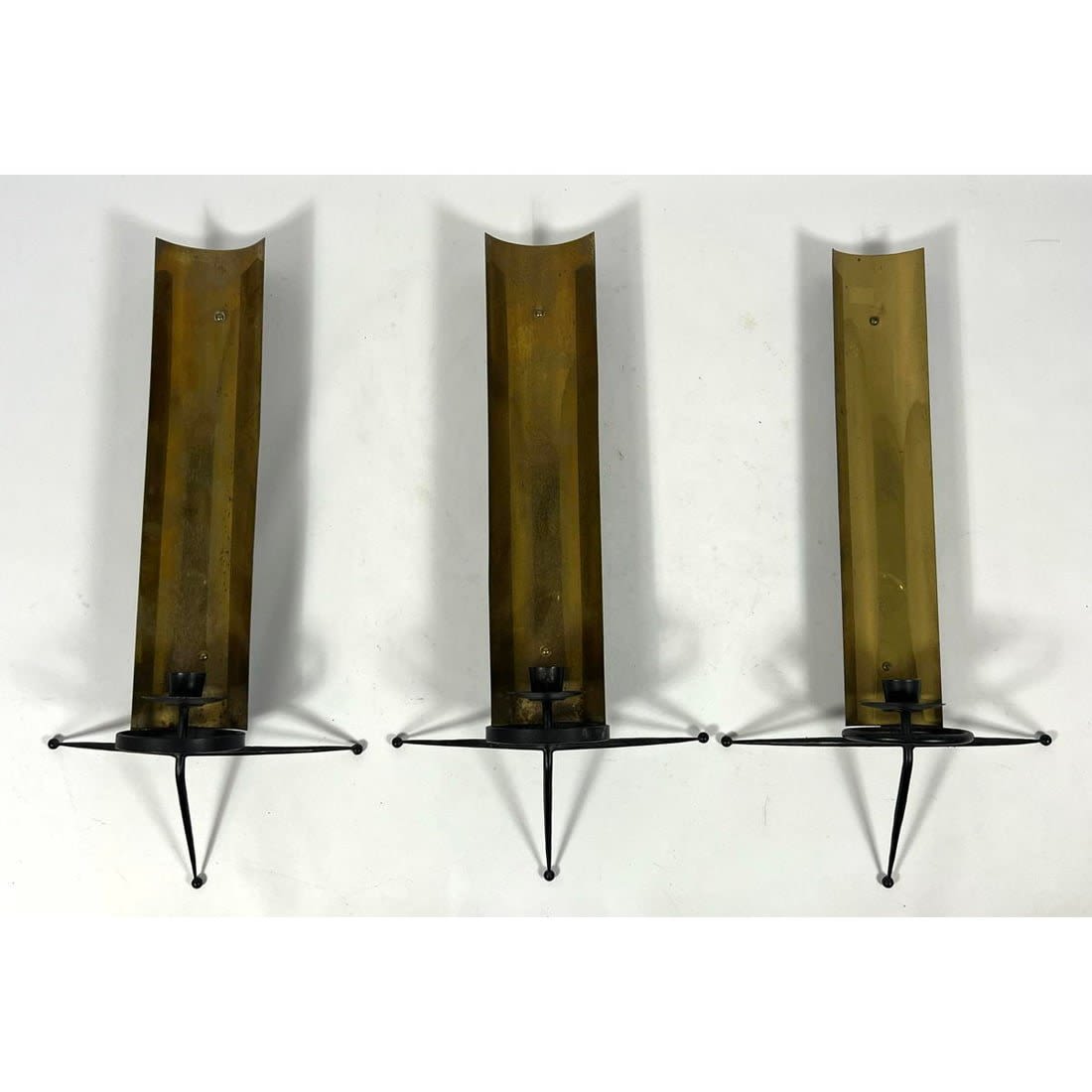 3pc TONY PAUL Brass Candle Wall 362949