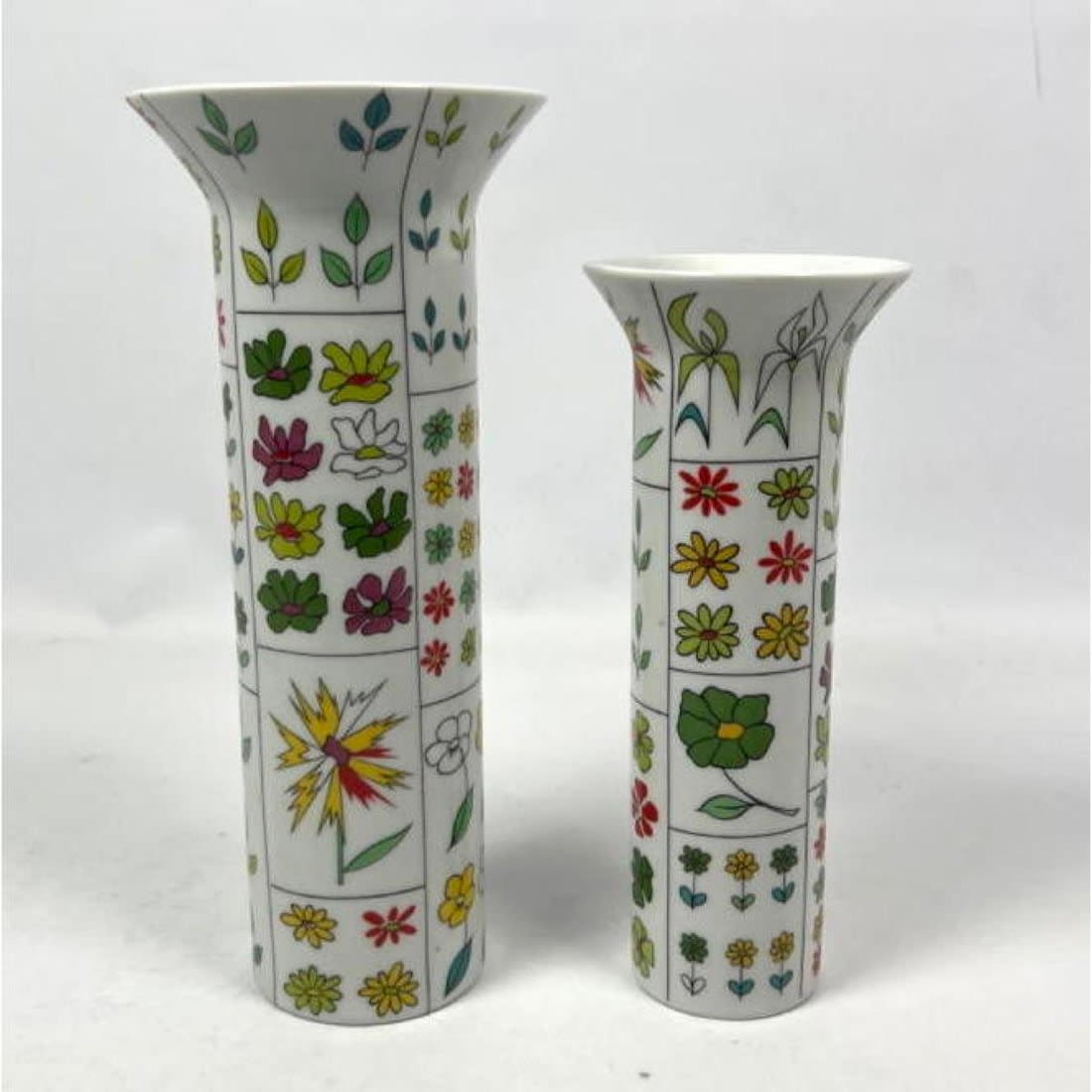 2pc EMILIO PUCCI for ROSENTHAL Vases.