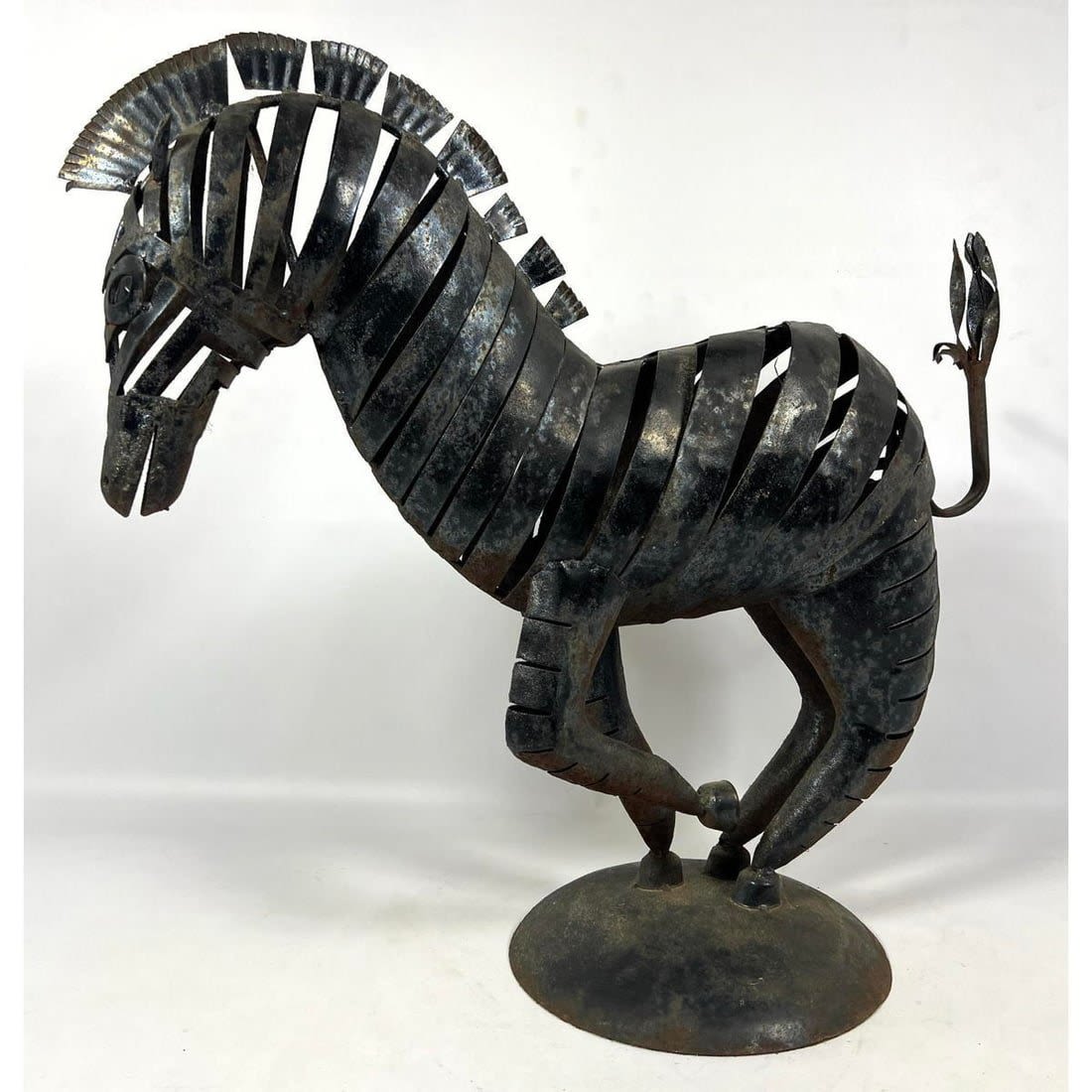 Stylish Large Metal Figural Zebra