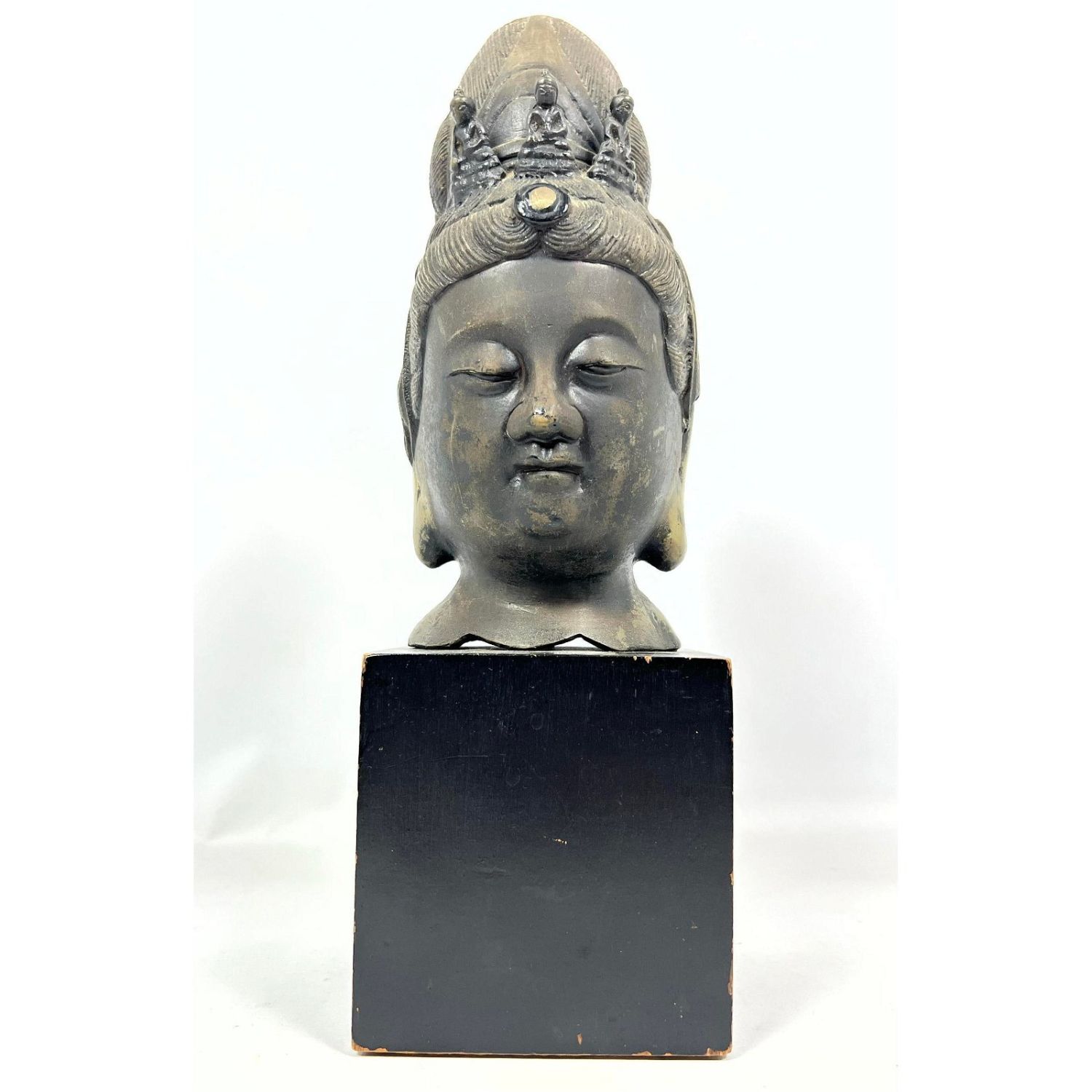 Chinese Deity Portrait Bust Bronze 3629bb
