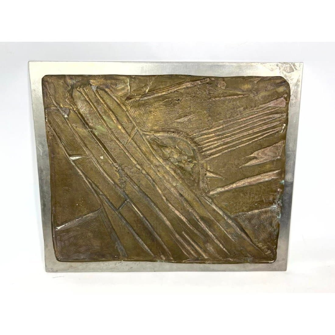 CALABOY Brutalist Bronze Wall Plaque  3629c1