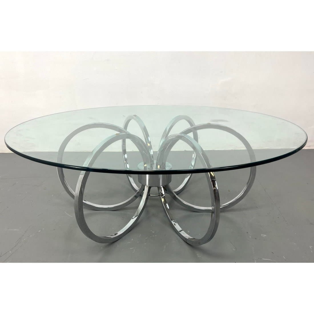 Modernist Chrome Base Glass Top