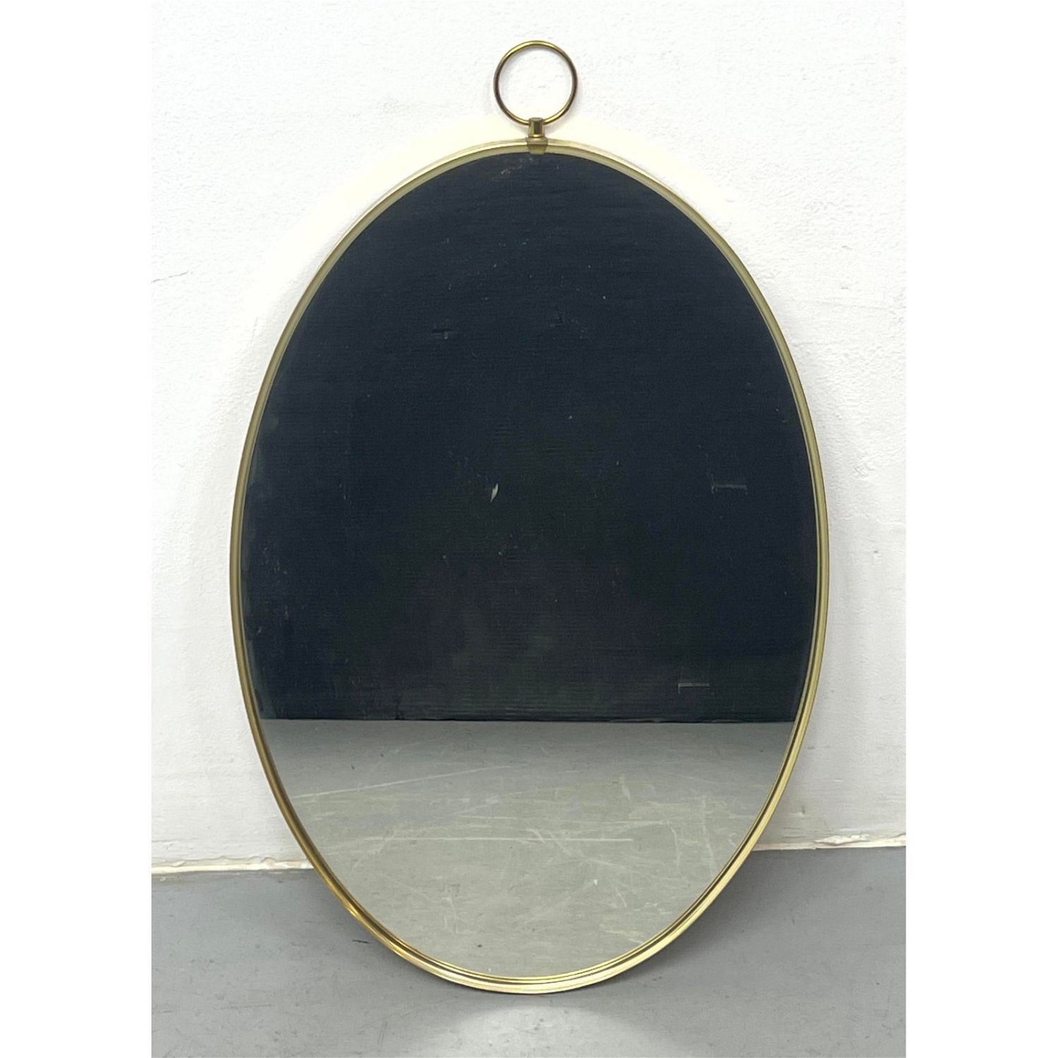 Modernist Oval Framed Mirror. Gio