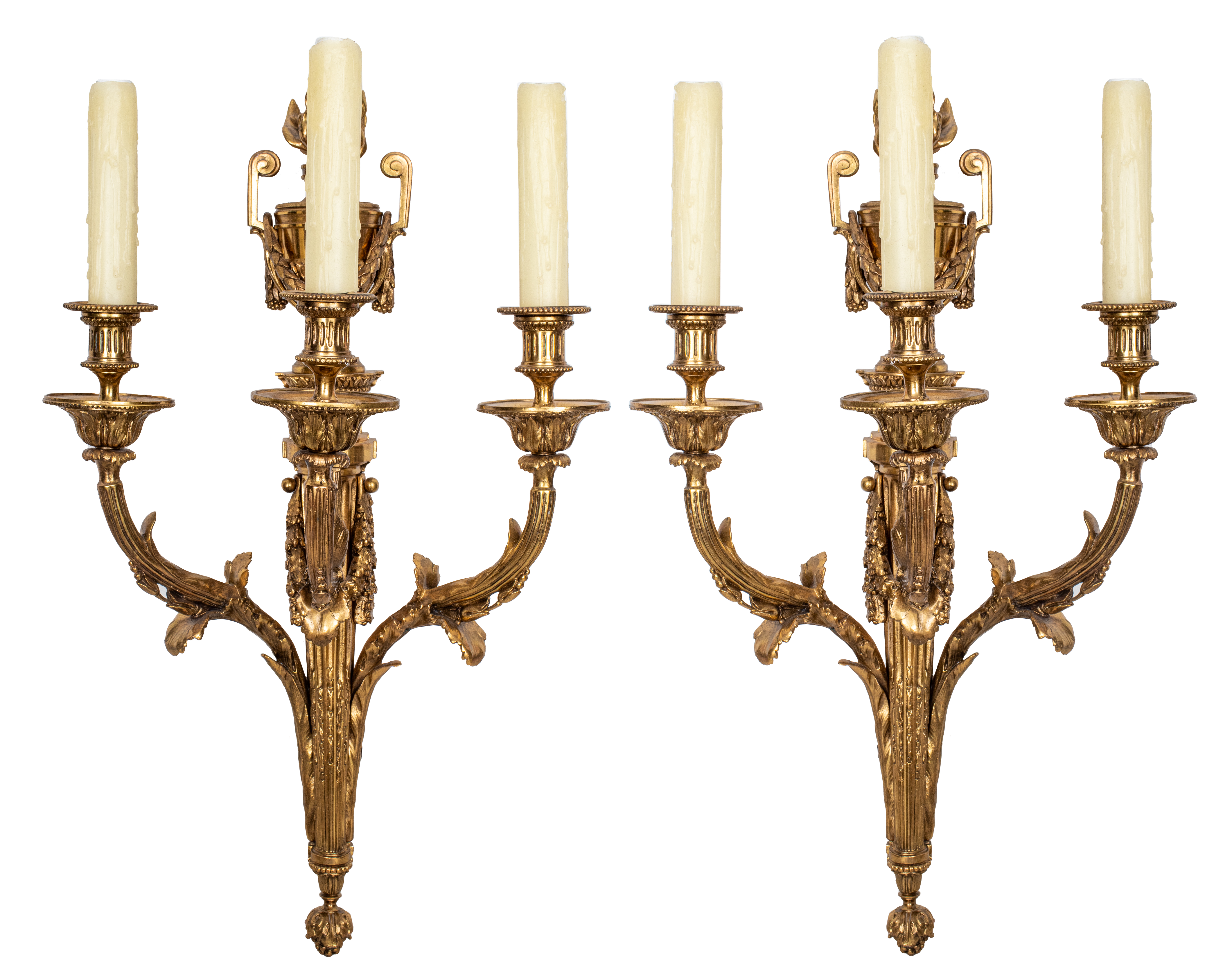 LOUIS XVI STYLE WALL SCONCES PAIR 362a8b