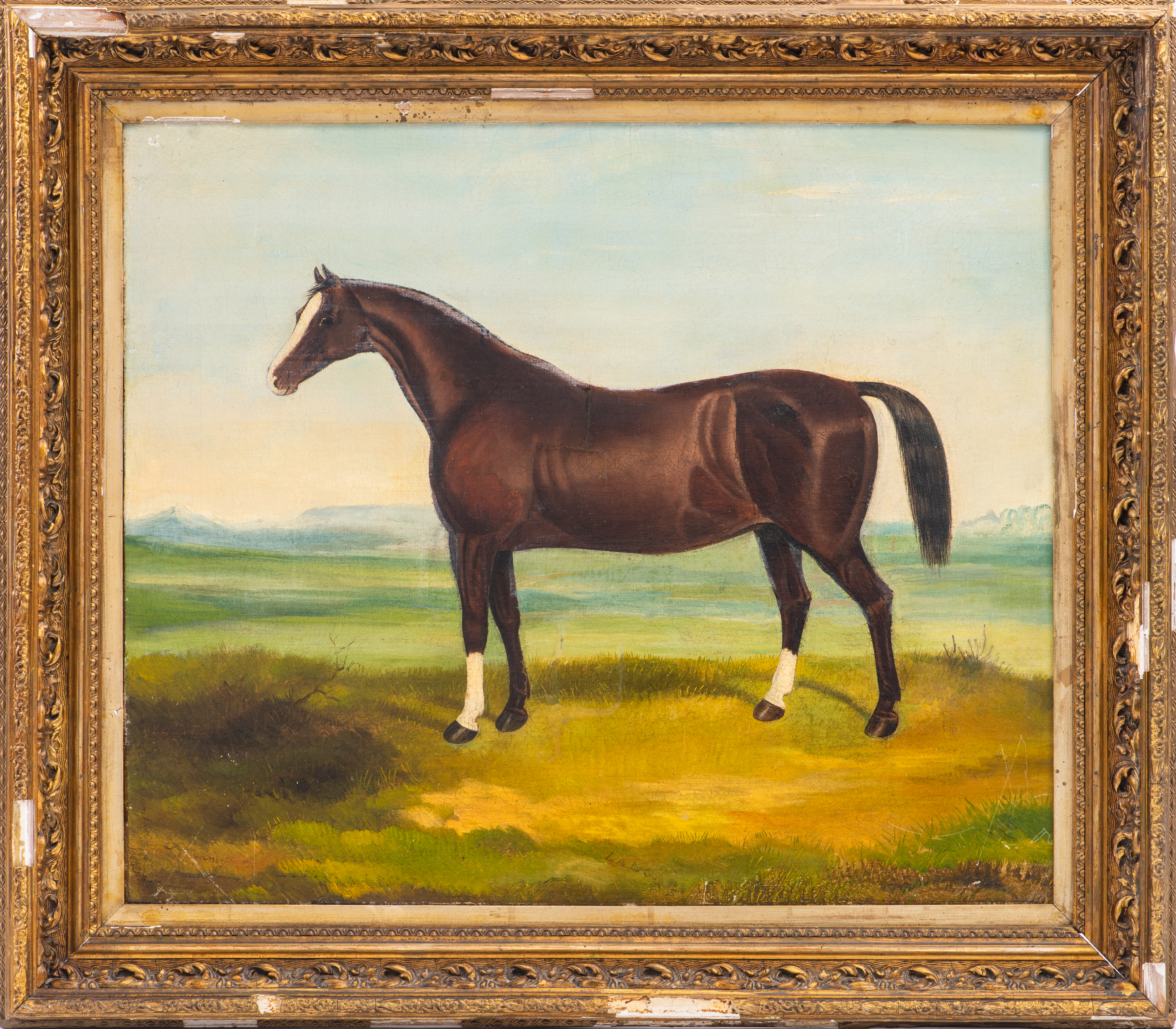 ILLEGIBLY SIGNED EQUESTRIAN OIL 362a8d