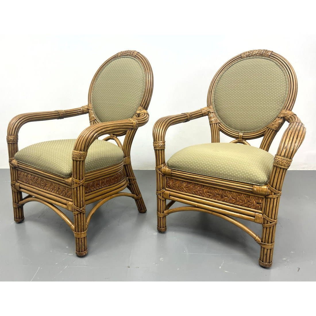 Pair MCGUIRE Style Rattan Wicker 362ad6
