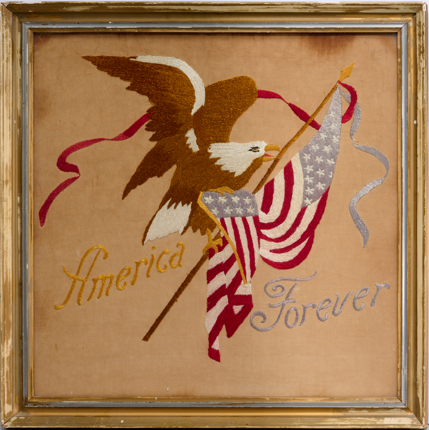 AMERICA FOREVER PATRIOTIC SILK EMBROIDERY