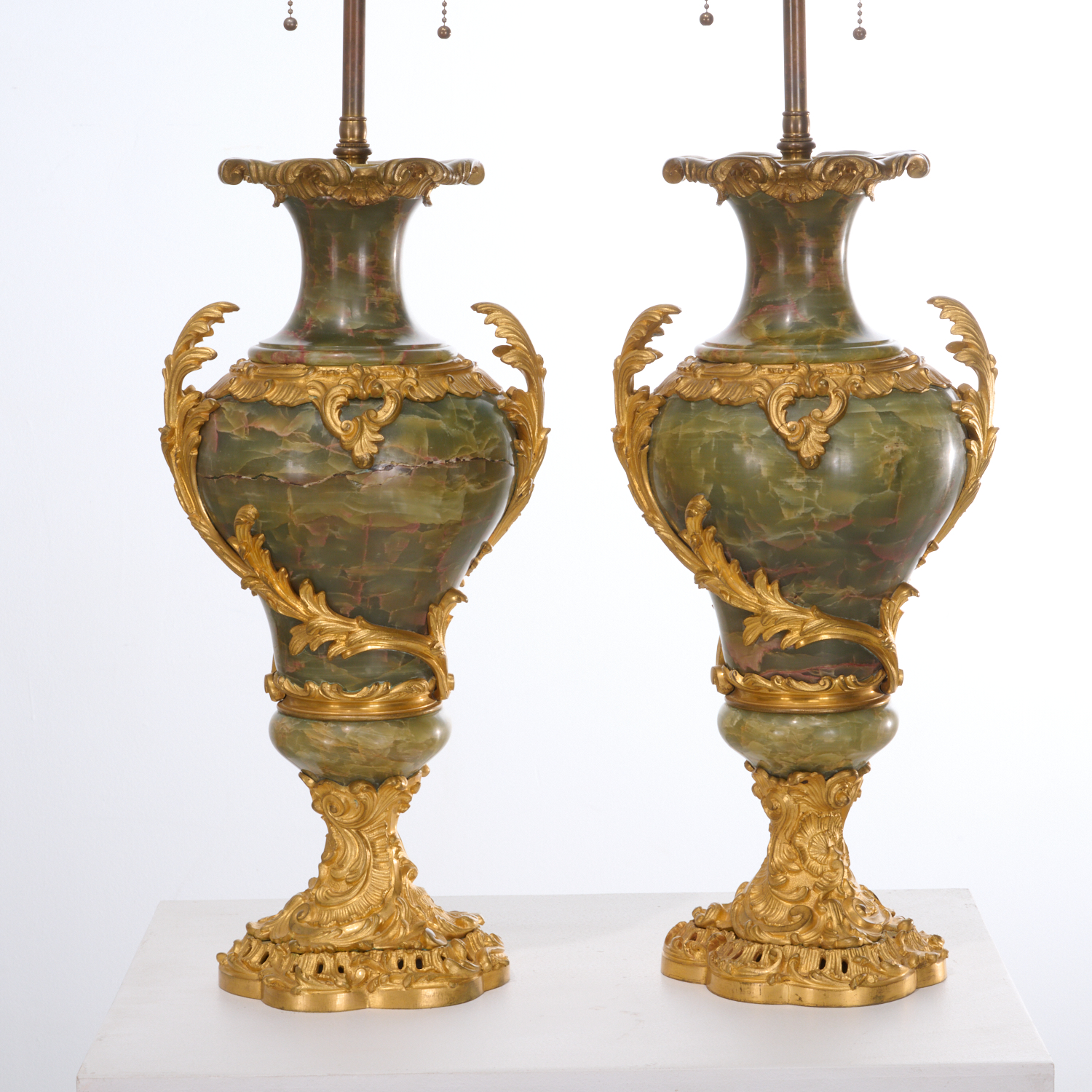 PAIR LOUIS XV STYLE BRONZE MOUNTED