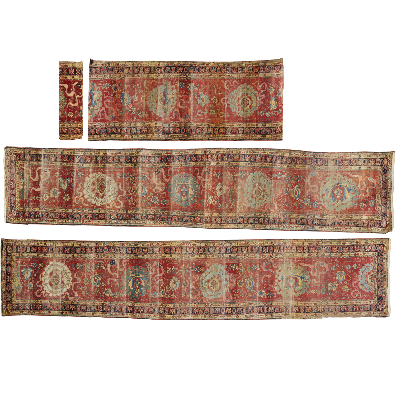 (3) ANTIQUE TABRIZ RUNNERS, EX-ROSENBACH