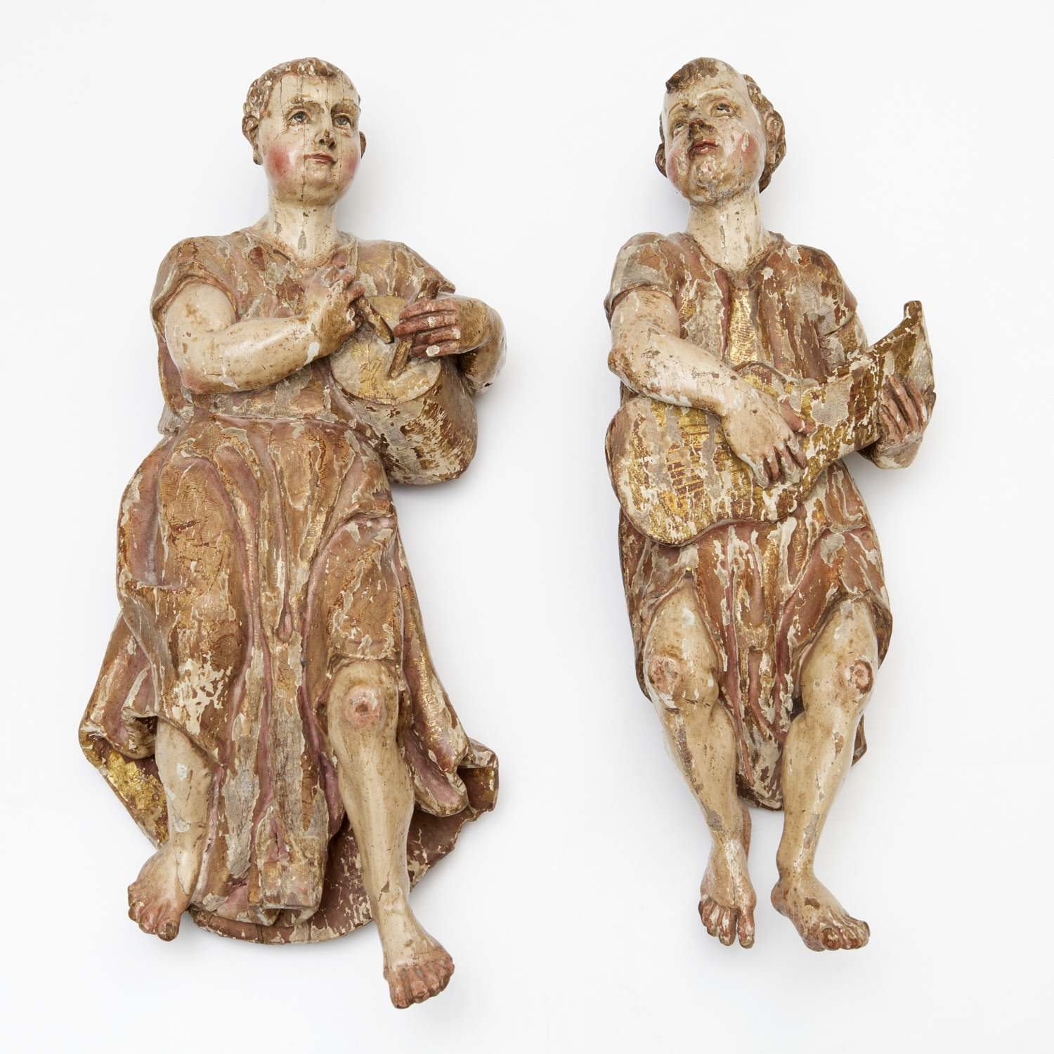 PAIR LARGE CONTINENTAL BAROQUE MUSICIAN