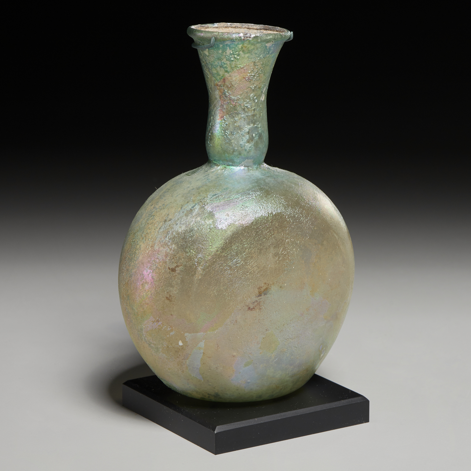 ROMAN IRIDESCENT GLASS BOTTLE FLASK