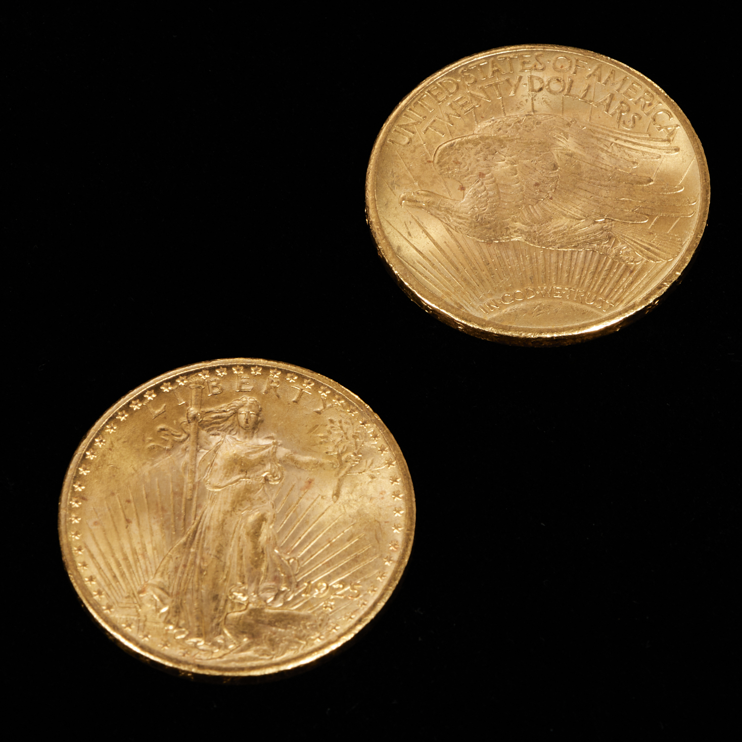 (2) 1925 SAINT-GAUDENS $20 GOLD