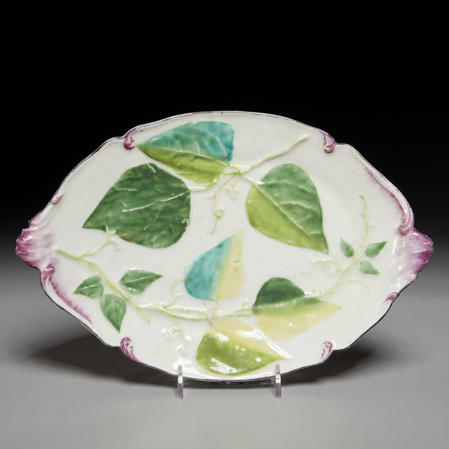 RARE CHELSEA SHAPED OVAL BOTANICAL DISH,