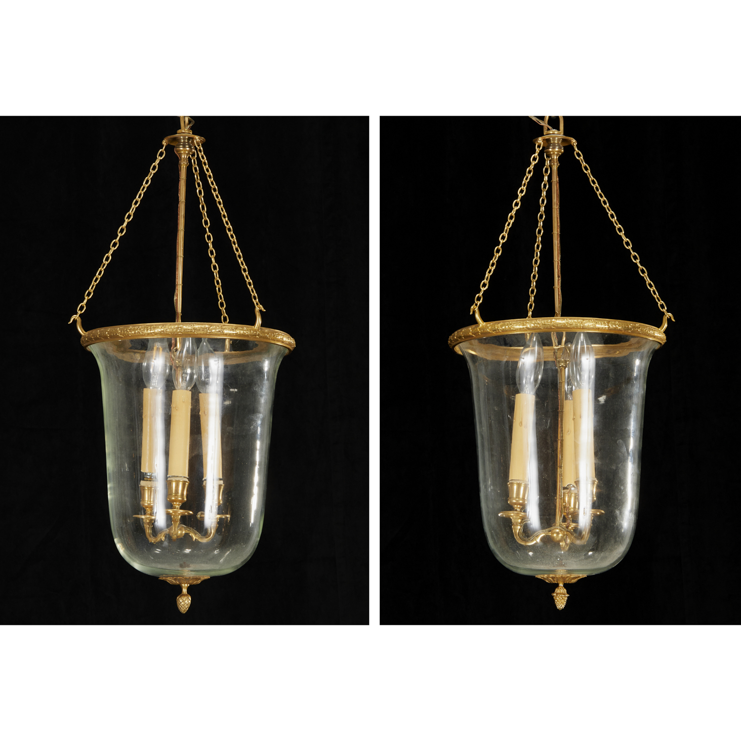 PAIR REGENCY STYLE BELL JAR HALL 3605ea