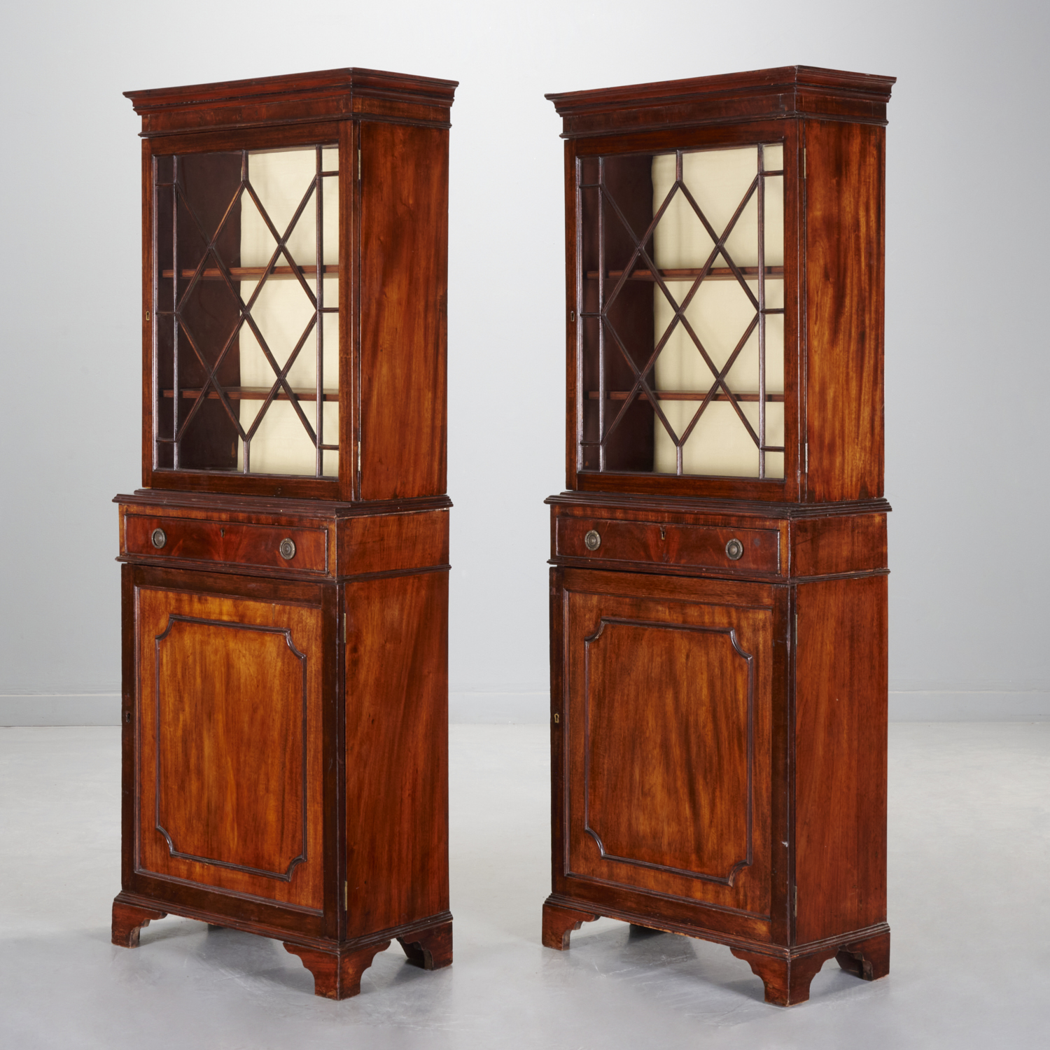 PAIR GEORGE III MAHOGANY BOOKCASE