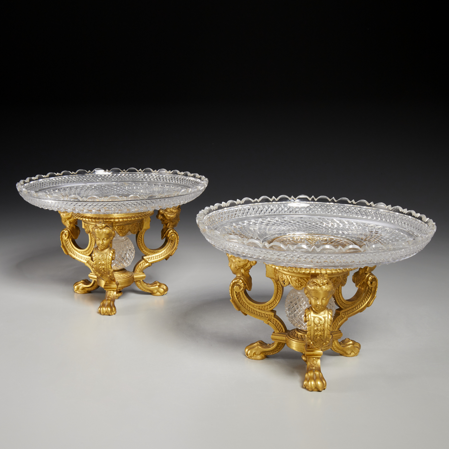 PAIR FINE FRENCH GILT BRONZE AND