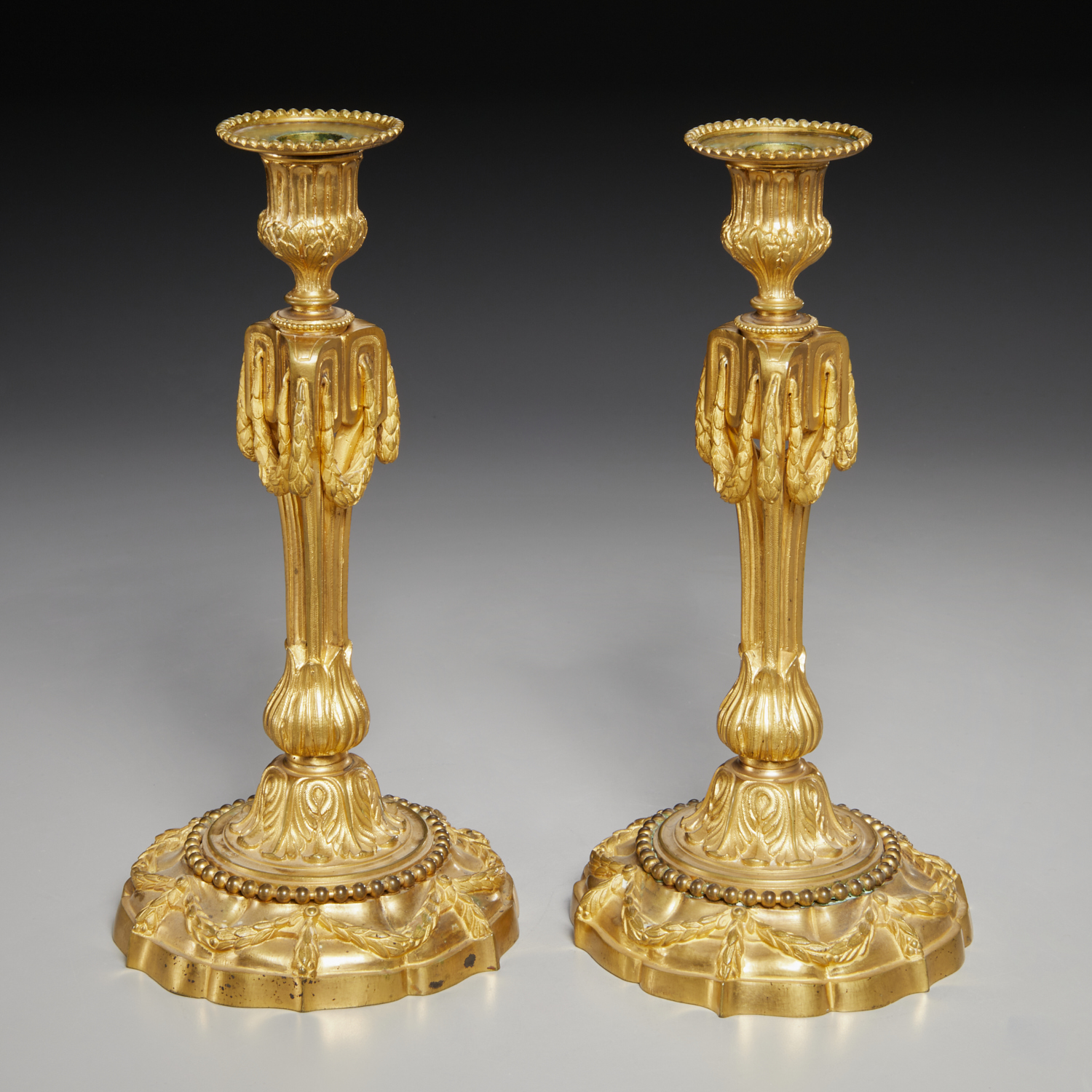 NICE PAIR LOUIS XVI GILT BRONZE 360680