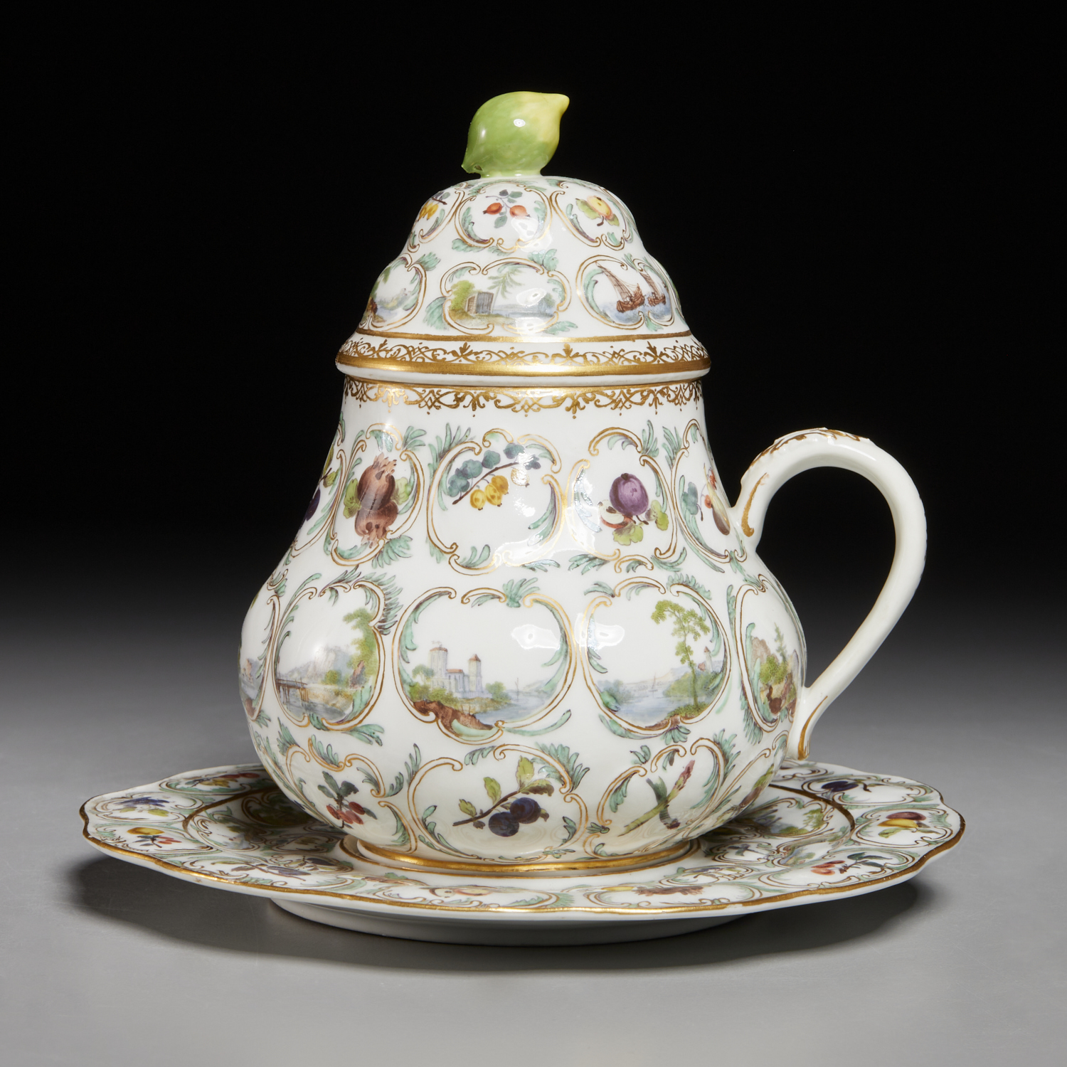 MEISSEN PEAR SHAPED CUP COVER 3606c3